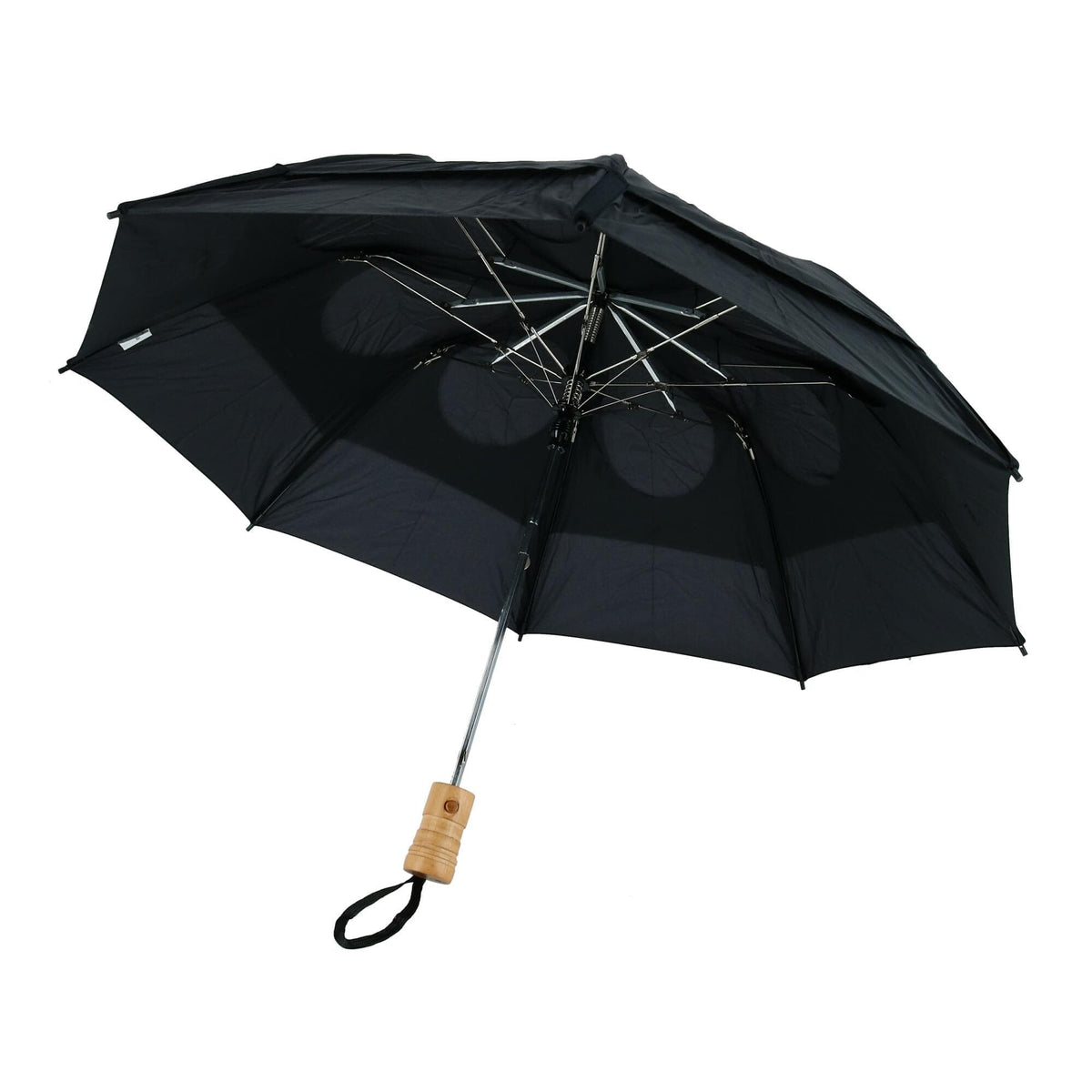 GustBuster Metro Solid Color Auto Open Vented Compact Umbrella - Black