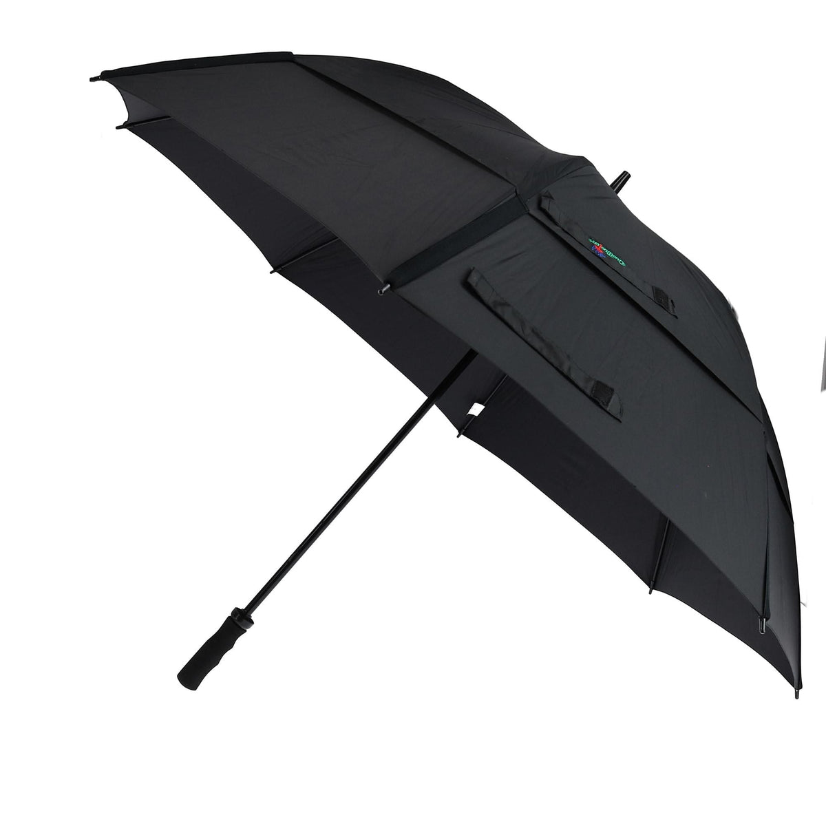 GustBuster Pro Series Gold Double Canopy Golf Stick Umbrella - Black
