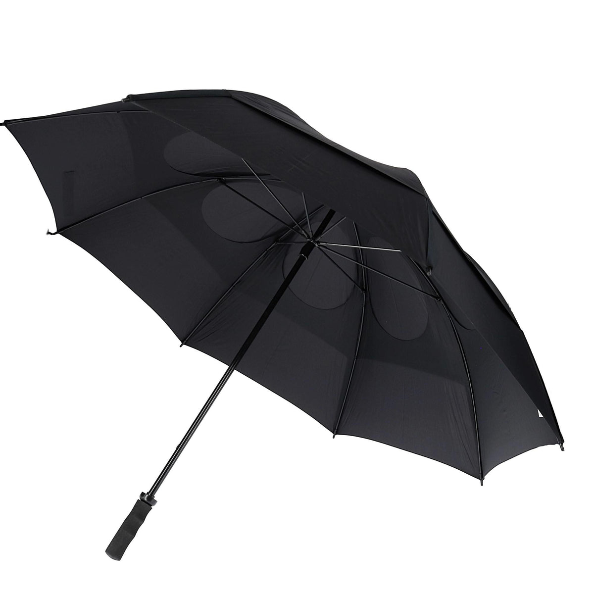 GustBuster Pro Series Gold Double Canopy Golf Stick Umbrella - Black