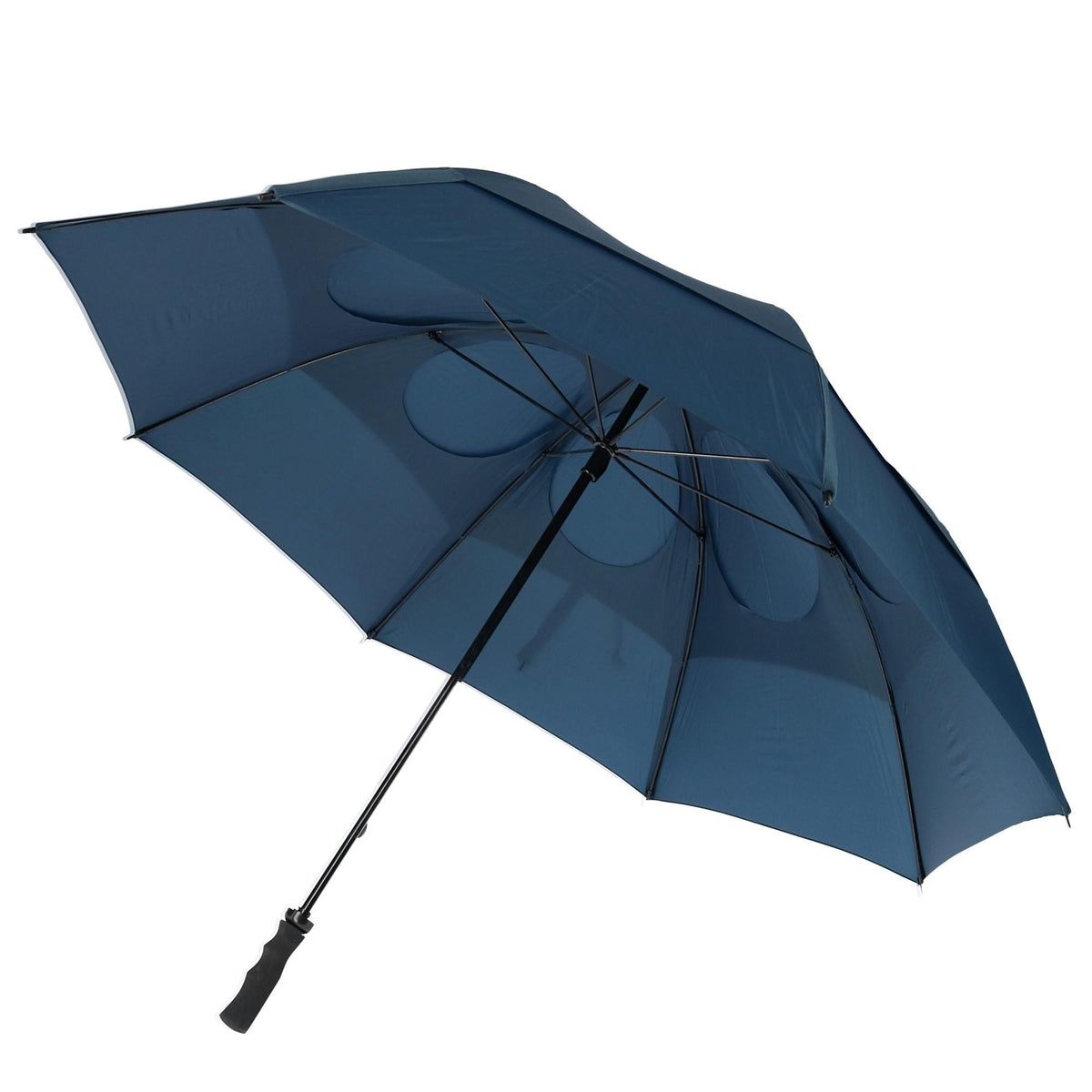 GustBuster Pro Series Gold Double Canopy Golf Stick Umbrella - Navy