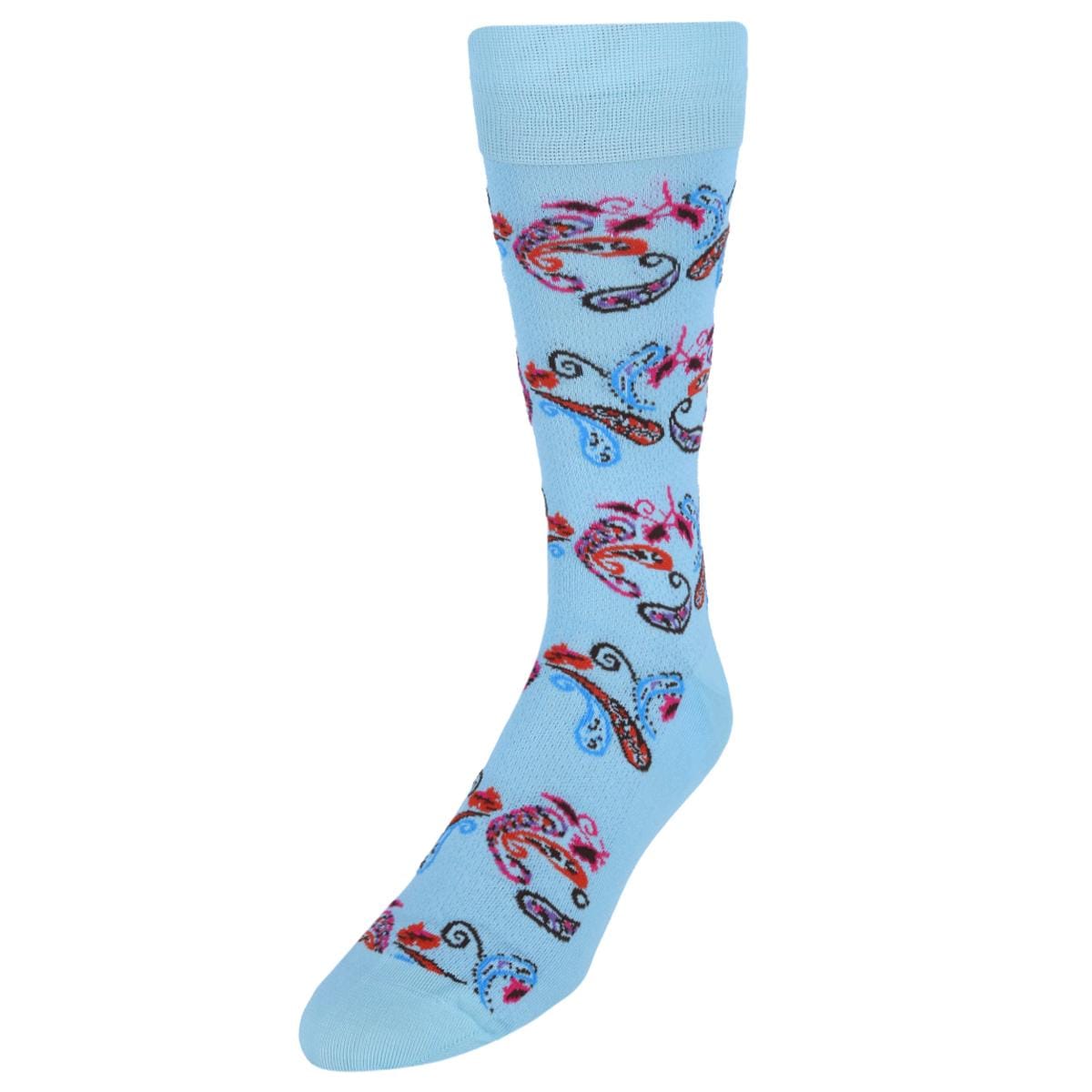 Vannucci Men's Exploded Paisley Mercerized Cotton Fashion Dress Socks - Men's Exploded Paisley Mercerized Cotton Fashion Dress Socks