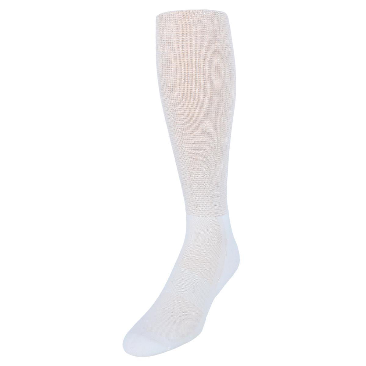 CTM® Men's Big and Tall King Size Diabetic Non Binding Sock - White