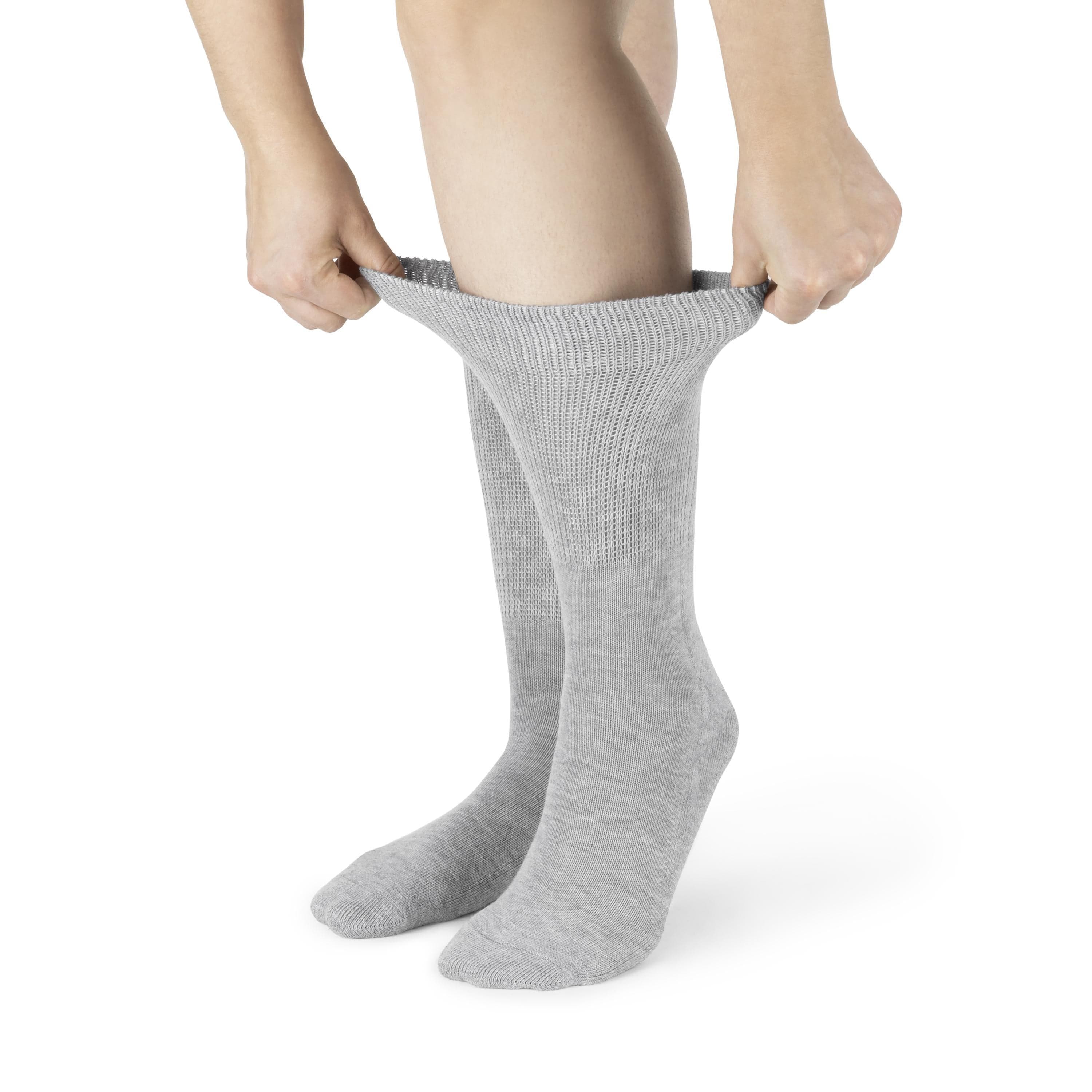 Gripjoy Diabetic Socks with Grips (Pack of 3) - Light Grey