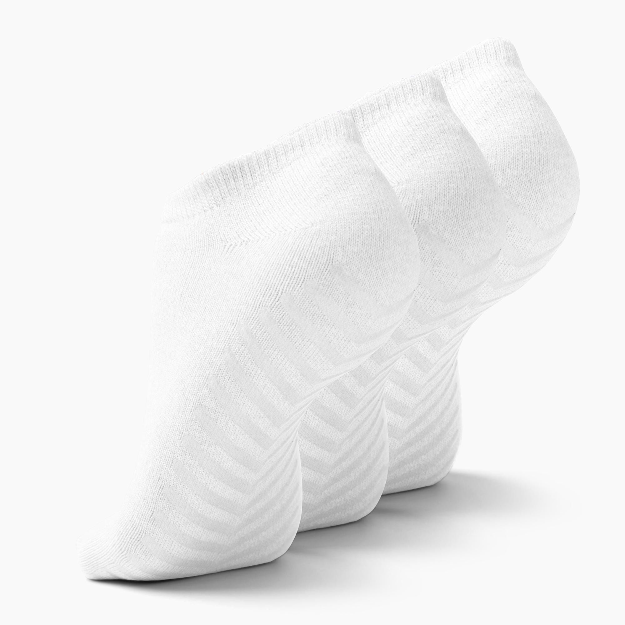 Gripjoy Men's Low Cut Socks with Grips (Pack of 3) - White