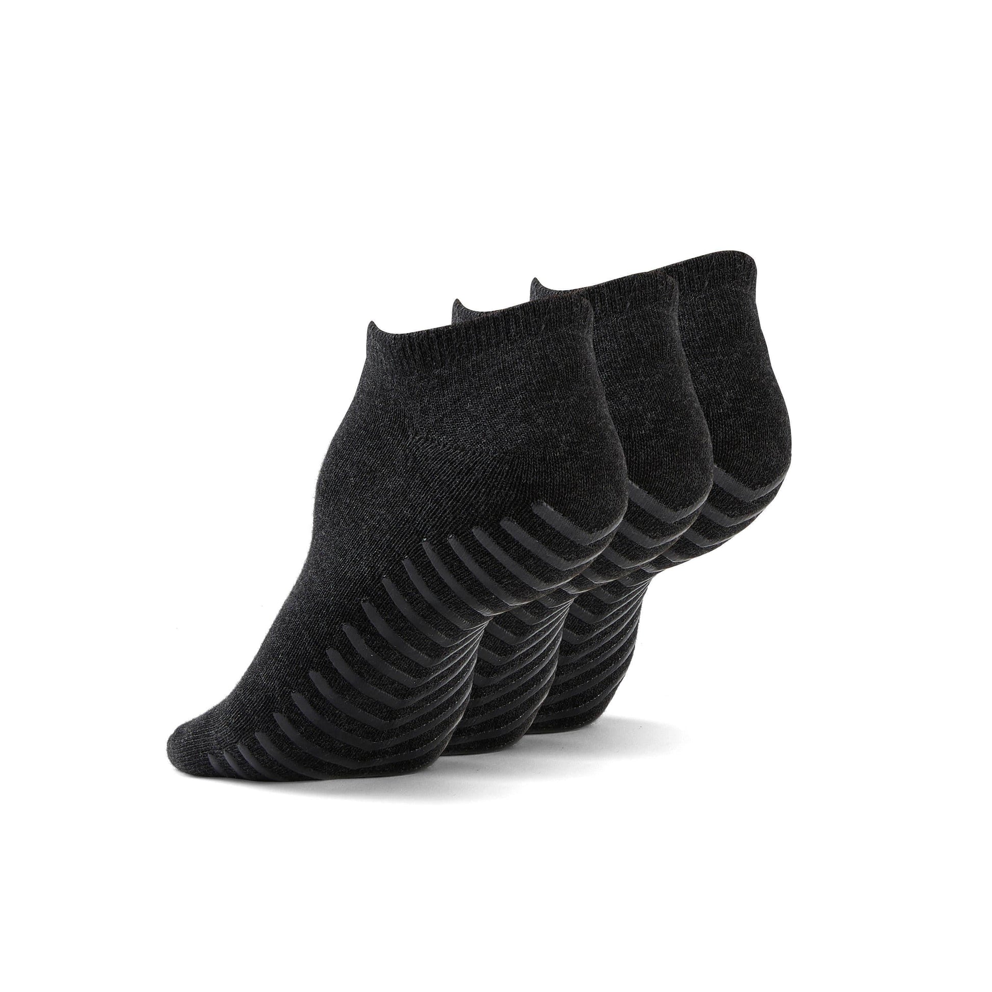 Gripjoy Women's Low Cut Socks with Grips (Pack of 3) - Black