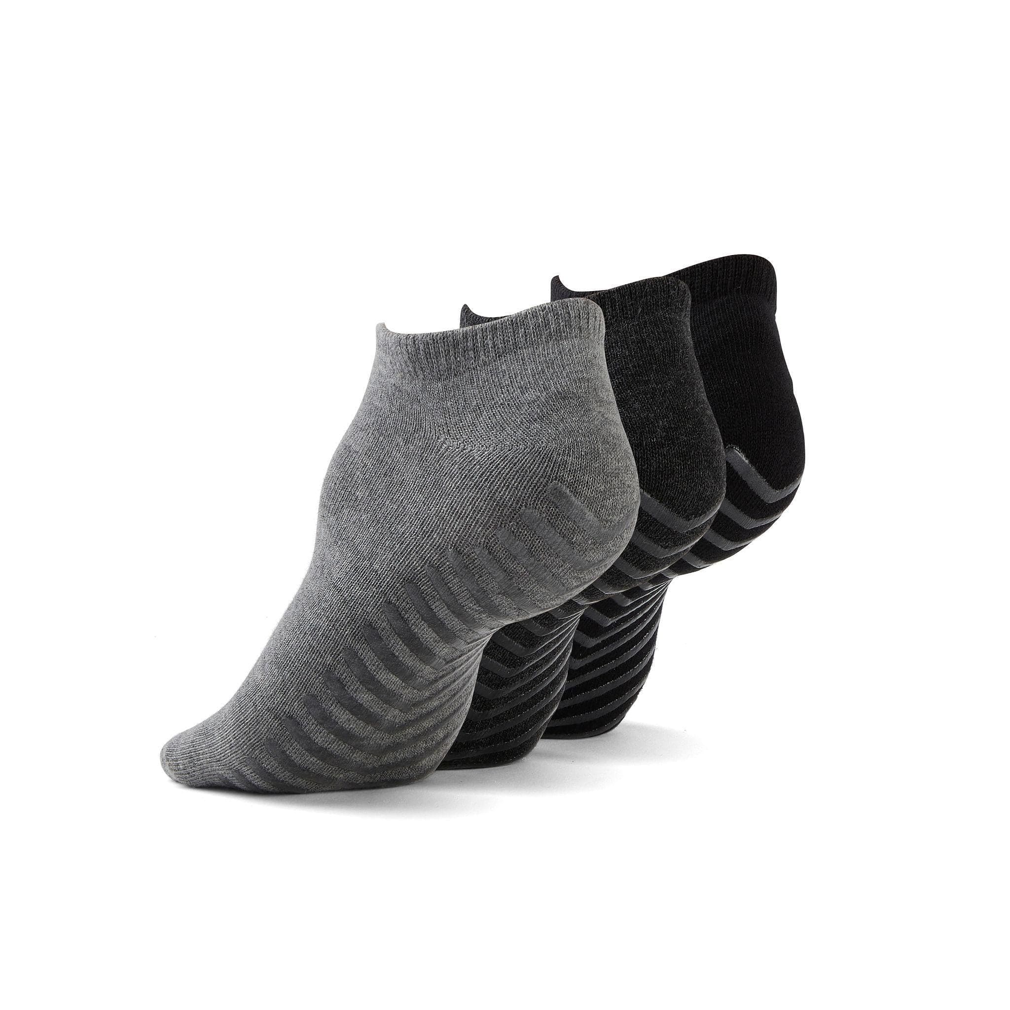 Gripjoy Women's Low Cut Socks with Grips (Pack of 3) - Multi Greys