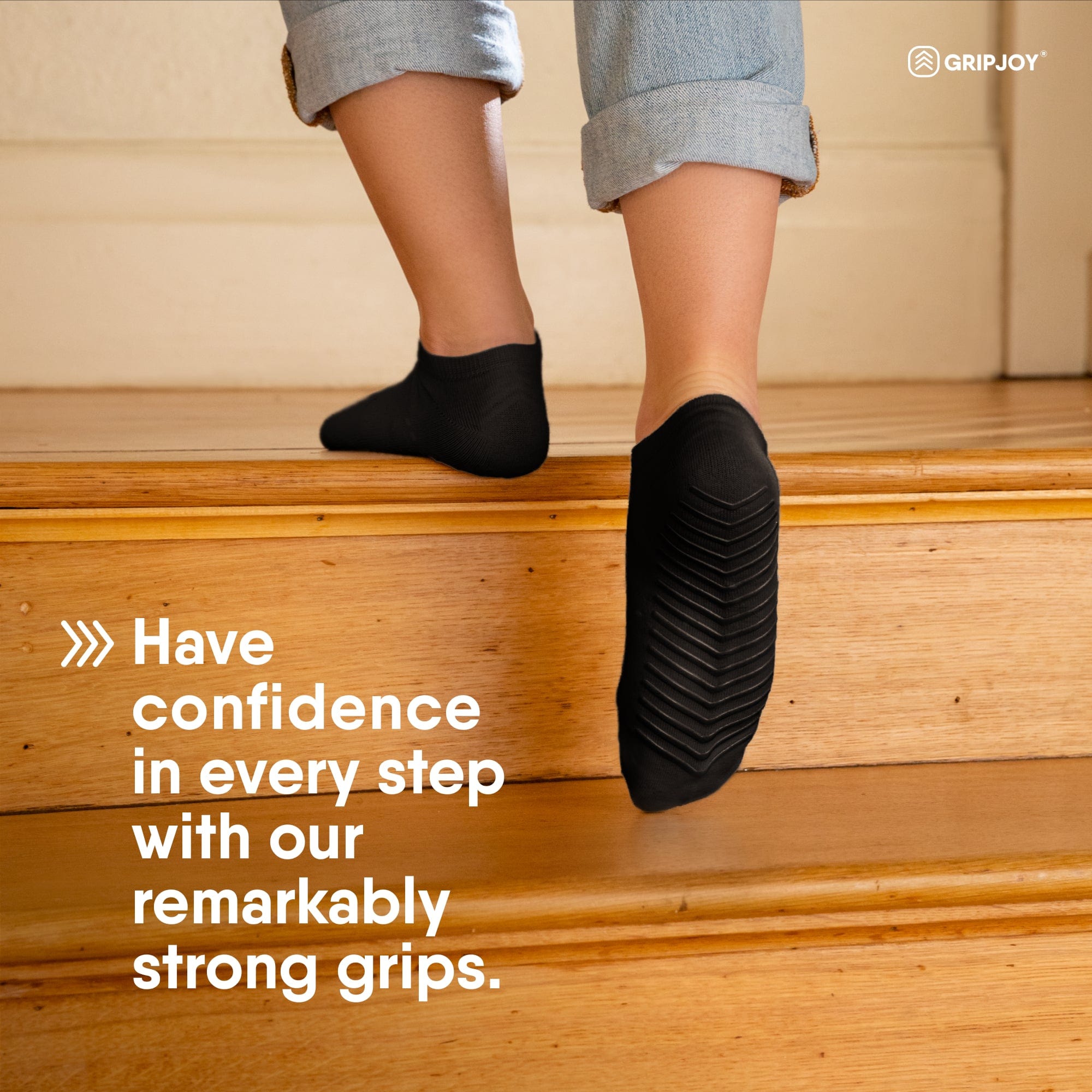 Gripjoy Women's Low Cut Socks with Grips (Pack of 3) - Multi Greys
