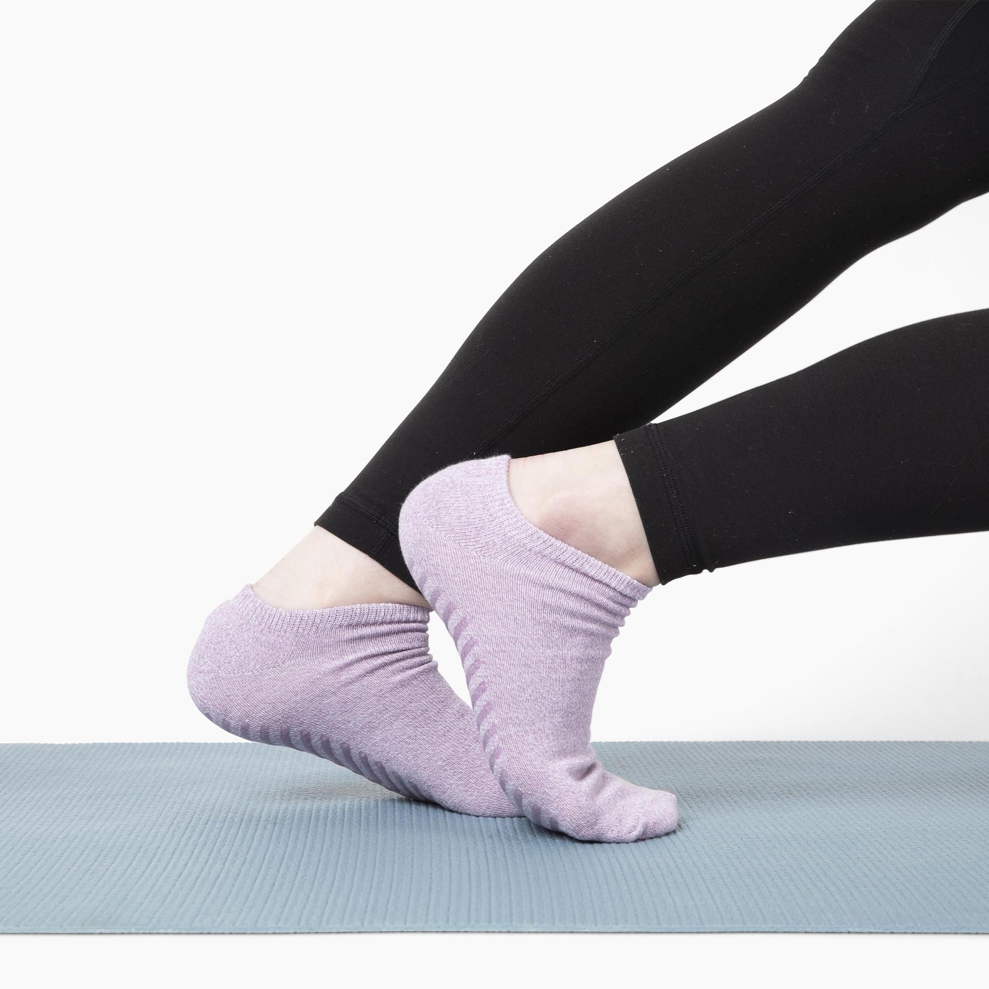 Gripjoy Women's Low Cut Socks with Grips (Pack of 3) - Purple / Pink / Blue