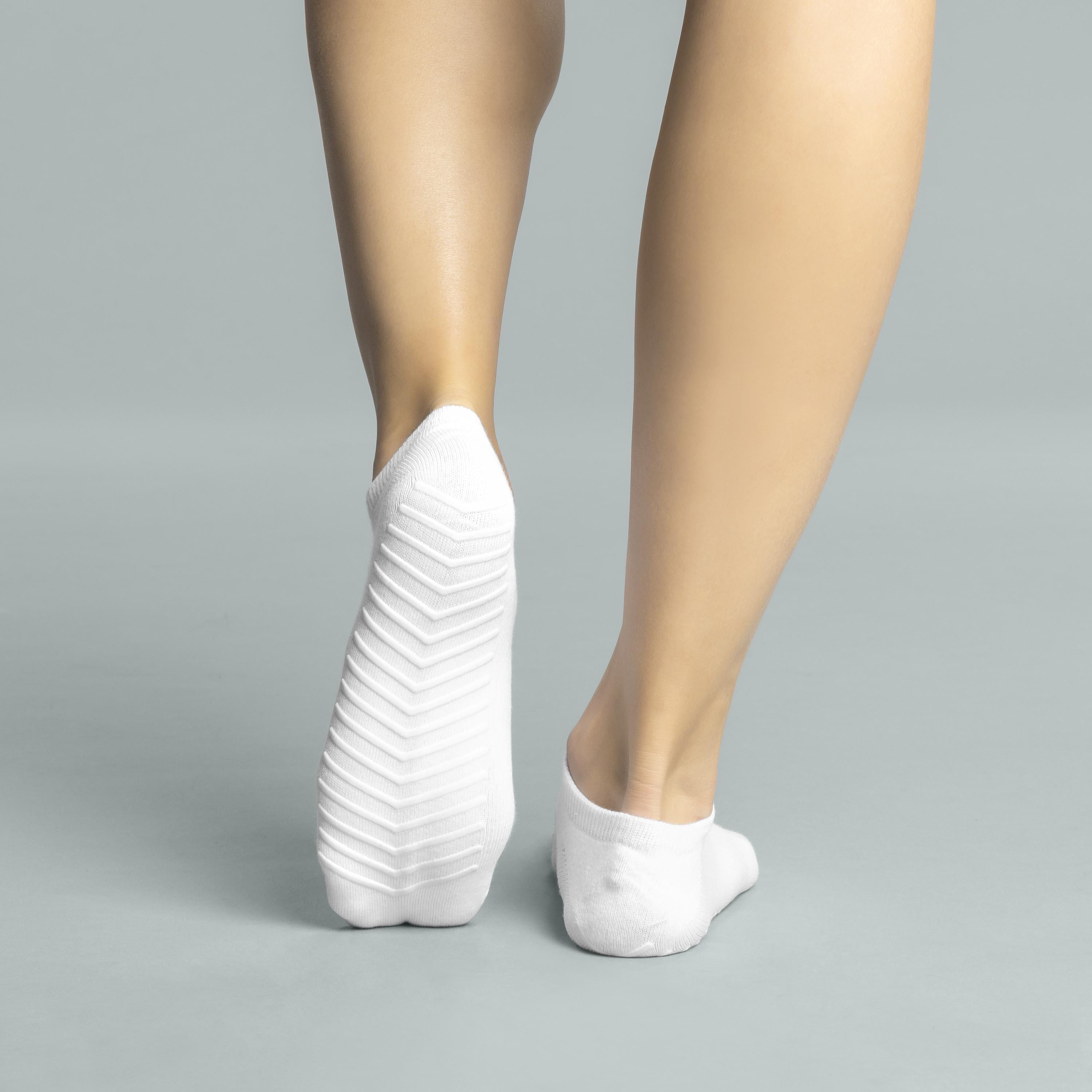 Gripjoy Women's Low Cut Socks with Grips (Pack of 3) - White