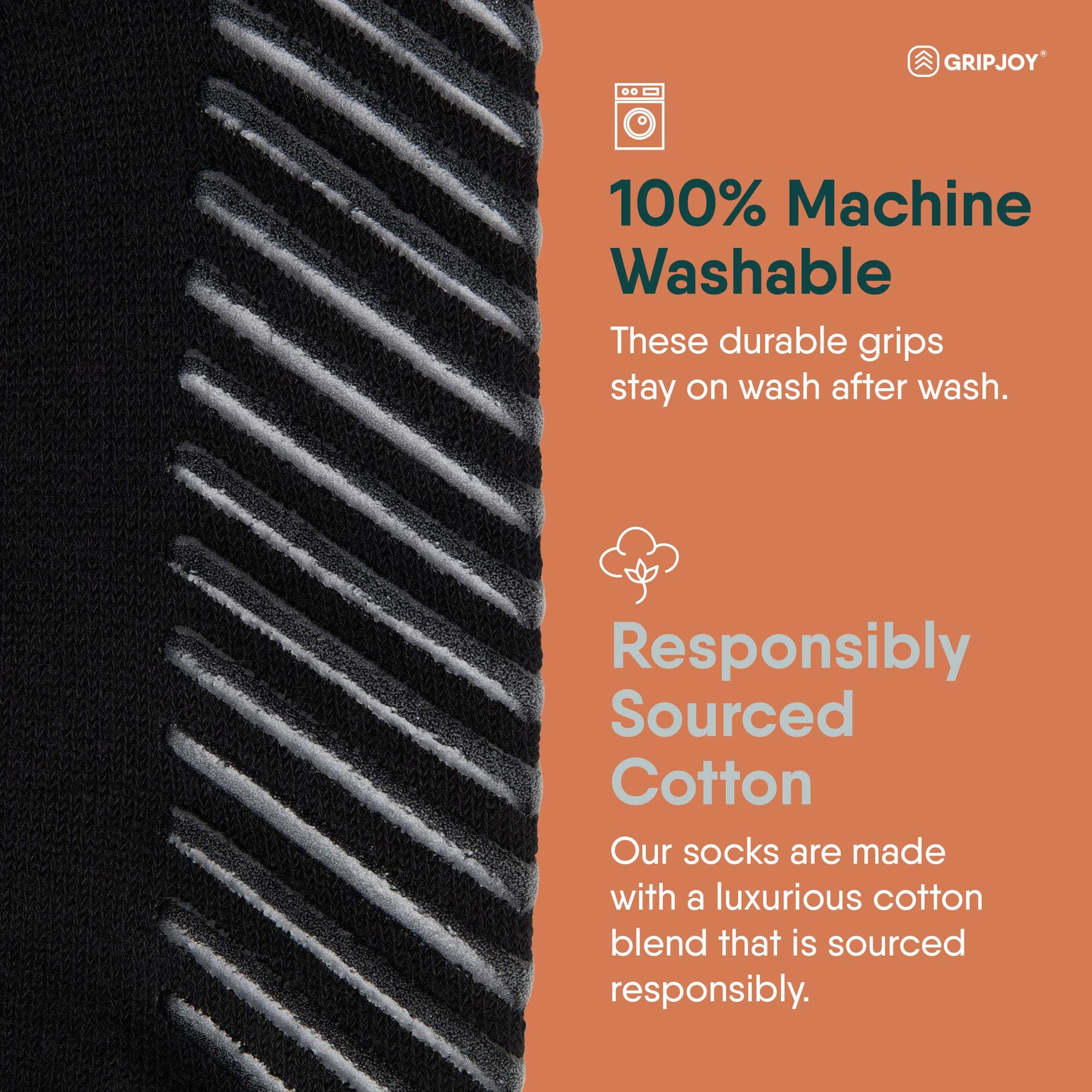 Gripjoy Men's Crew Socks with Grips (Pack of 3) - Grey