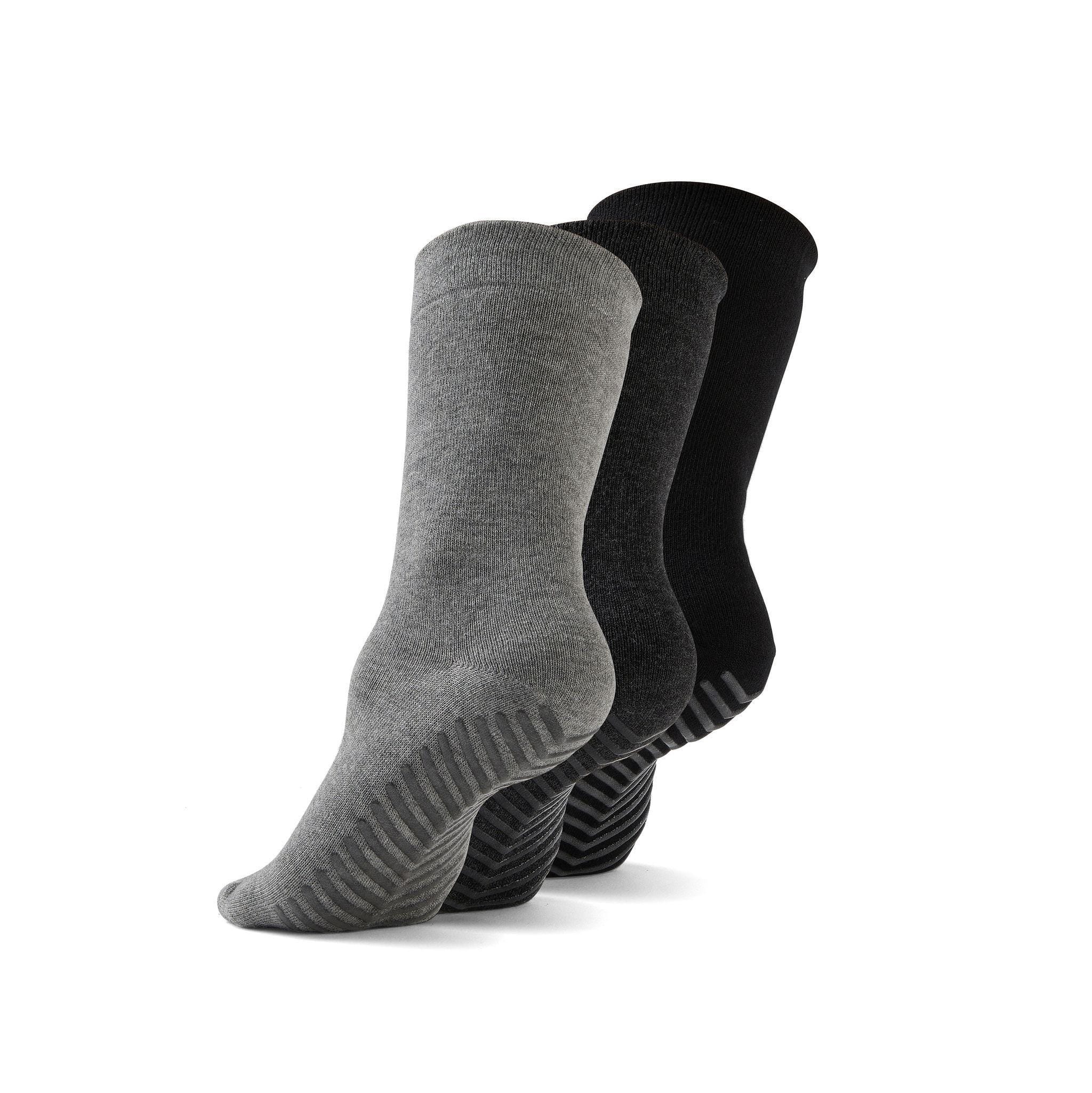 Gripjoy Men's Crew Socks with Grips (Pack of 3) - Men's Crew Socks with Grips (Pack of 3)