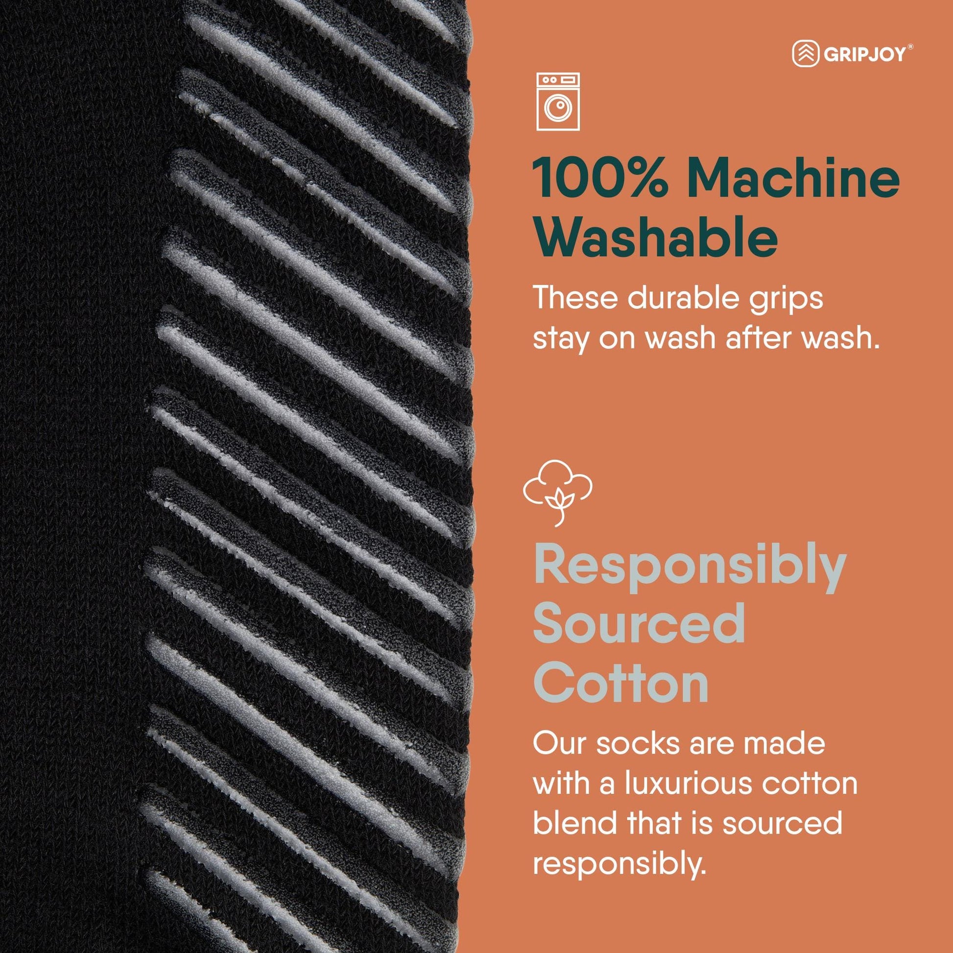 Gripjoy Women's Crew Socks with Grips (Pack of 3) - Grey