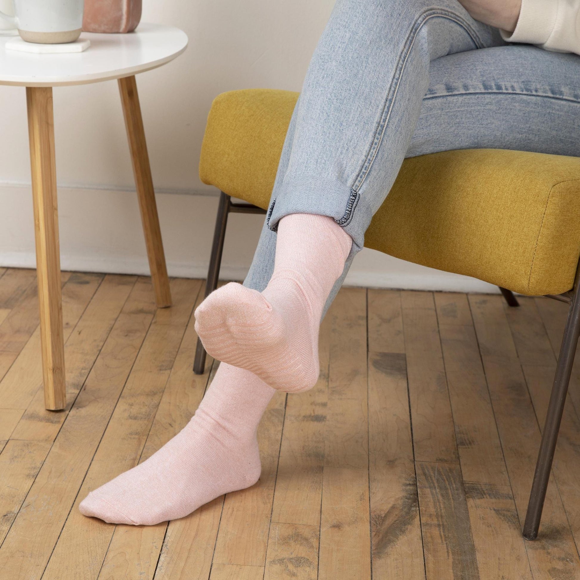 Gripjoy Women's Crew Socks with Grips (Pack of 3) - Purple / Pink / Blue