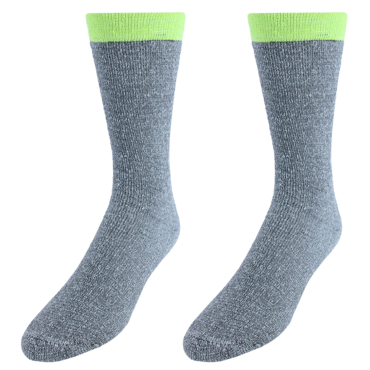 CTM® Men's Hi-Vis Work Boot Socks (2 Pack) - Gray