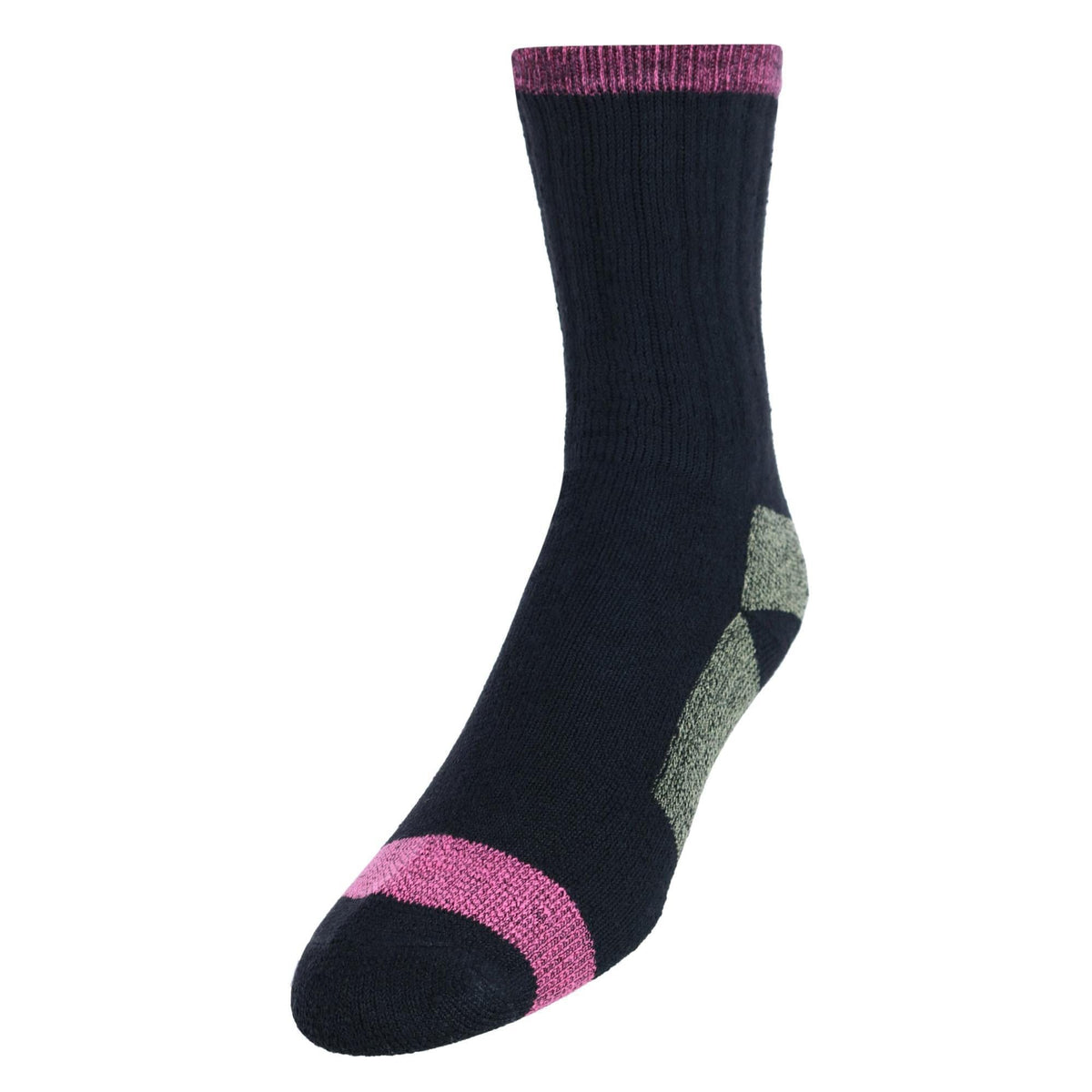 CTM® Men's Wool Blend Crew Socks (2 Pack) - Black