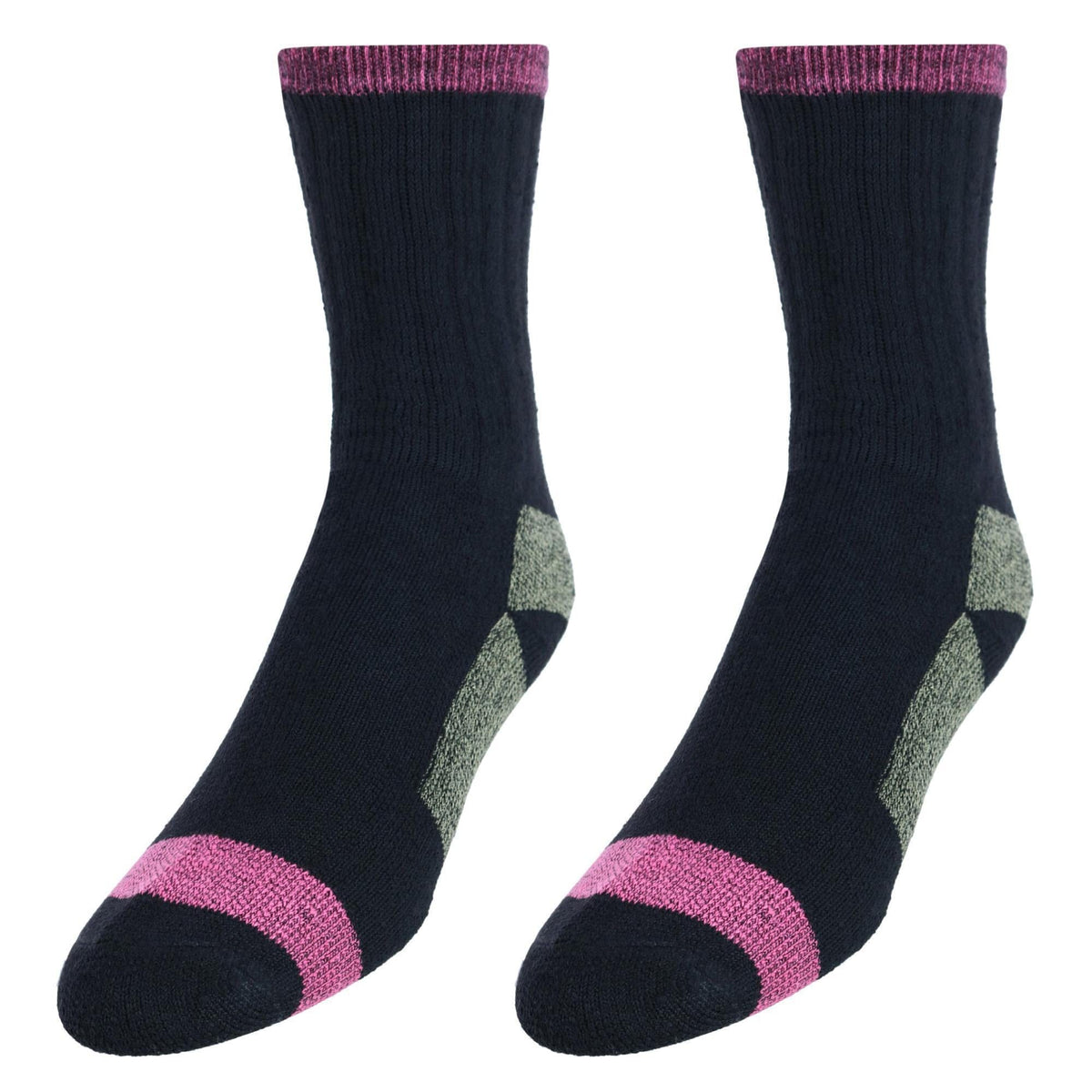 CTM® Men's Wool Blend Crew Socks (2 Pack) - Black