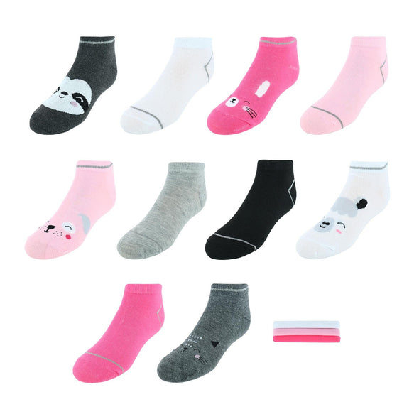 Teen's No-Show Animal Face Novelty Socks (10 Pack)