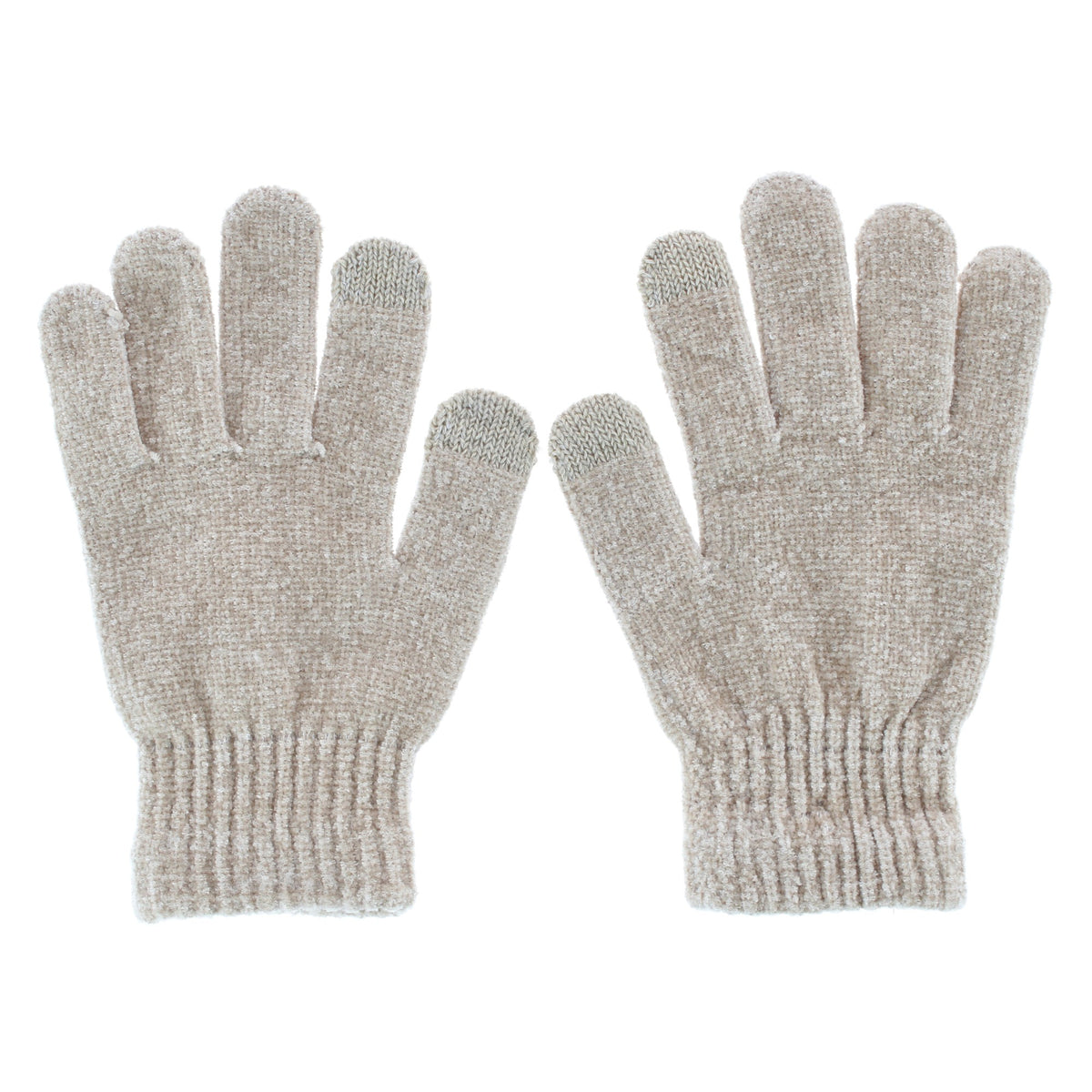Alexa Rose Women's Touchscreen Chenille Knit Winter Gloves - Beige