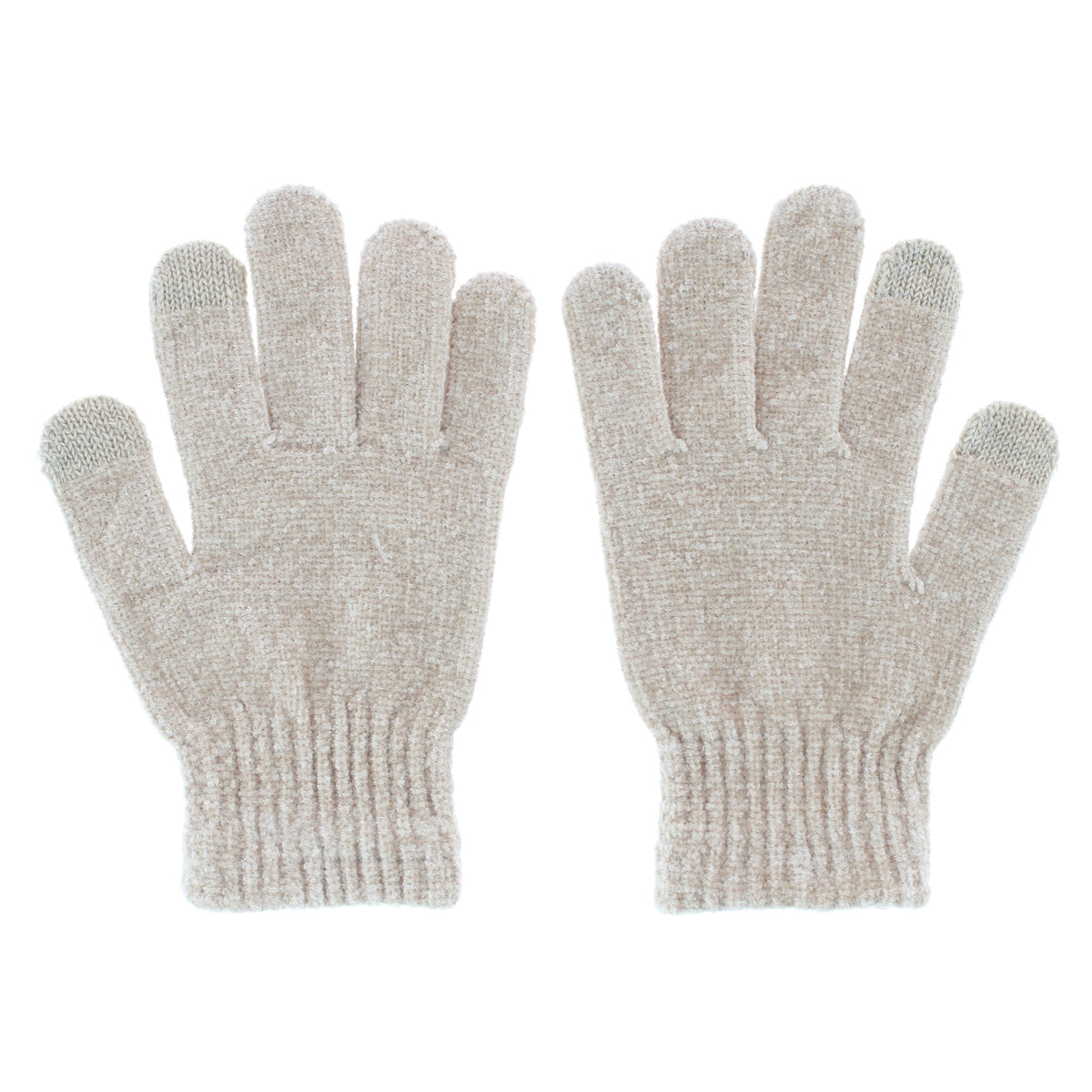 Alexa Rose Women's Touchscreen Chenille Knit Winter Gloves - Beige