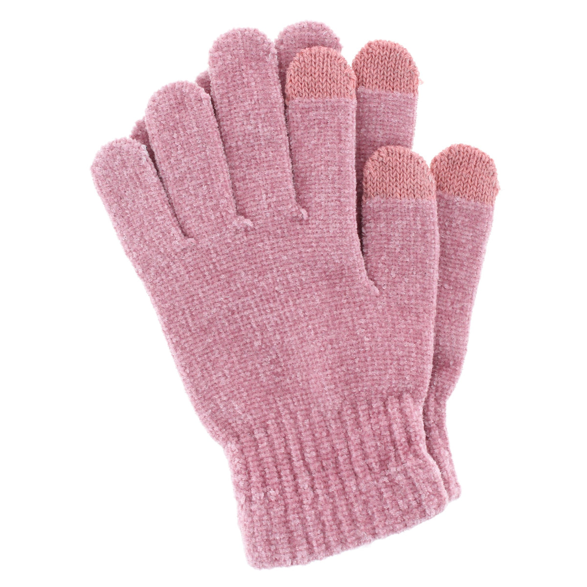 Alexa Rose Women's Touchscreen Chenille Knit Winter Gloves - Pink