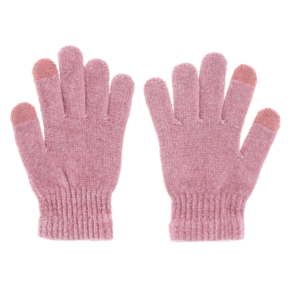 Alexa Rose Women's Touchscreen Chenille Knit Winter Gloves - Pink