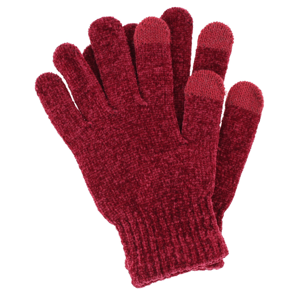 Alexa Rose Women's Touchscreen Chenille Knit Winter Gloves - Red