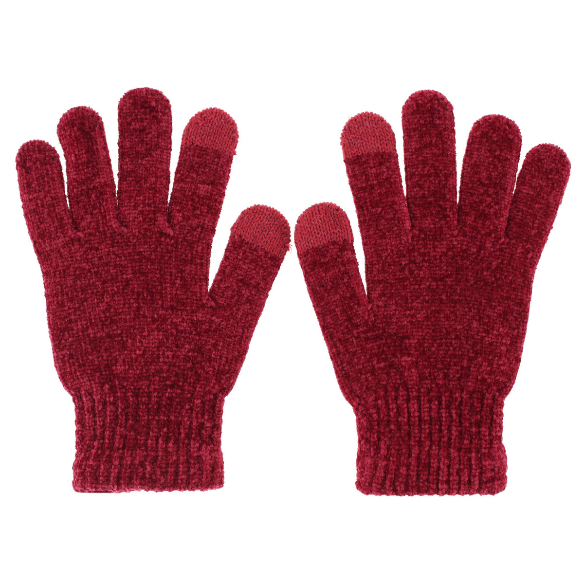 Alexa Rose Women's Touchscreen Chenille Knit Winter Gloves - Red