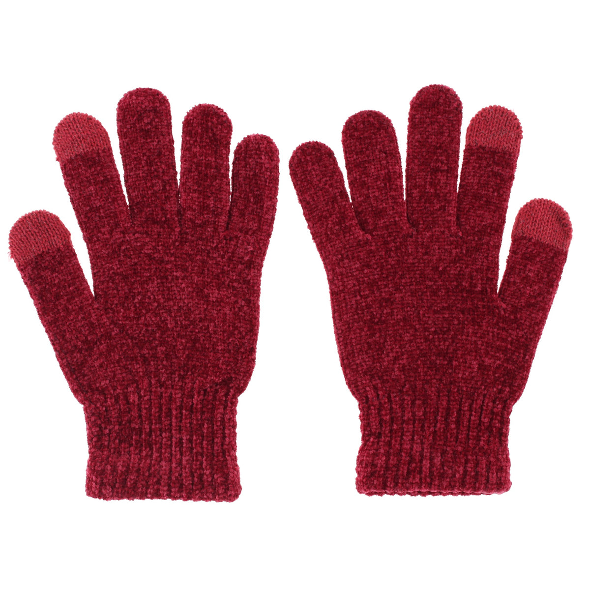 Alexa Rose Women's Touchscreen Chenille Knit Winter Gloves - Red