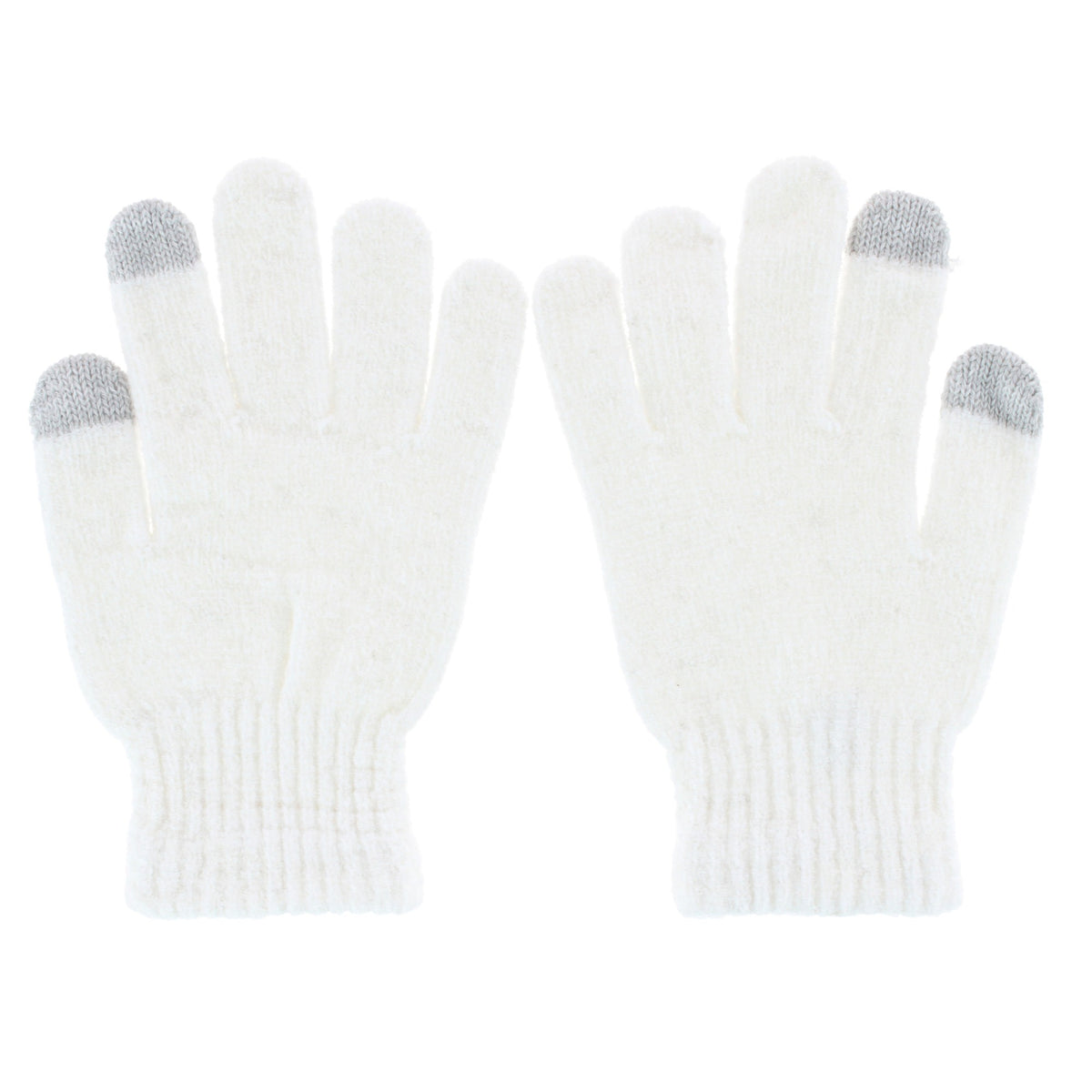 Alexa Rose Women's Touchscreen Chenille Knit Winter Gloves - White
