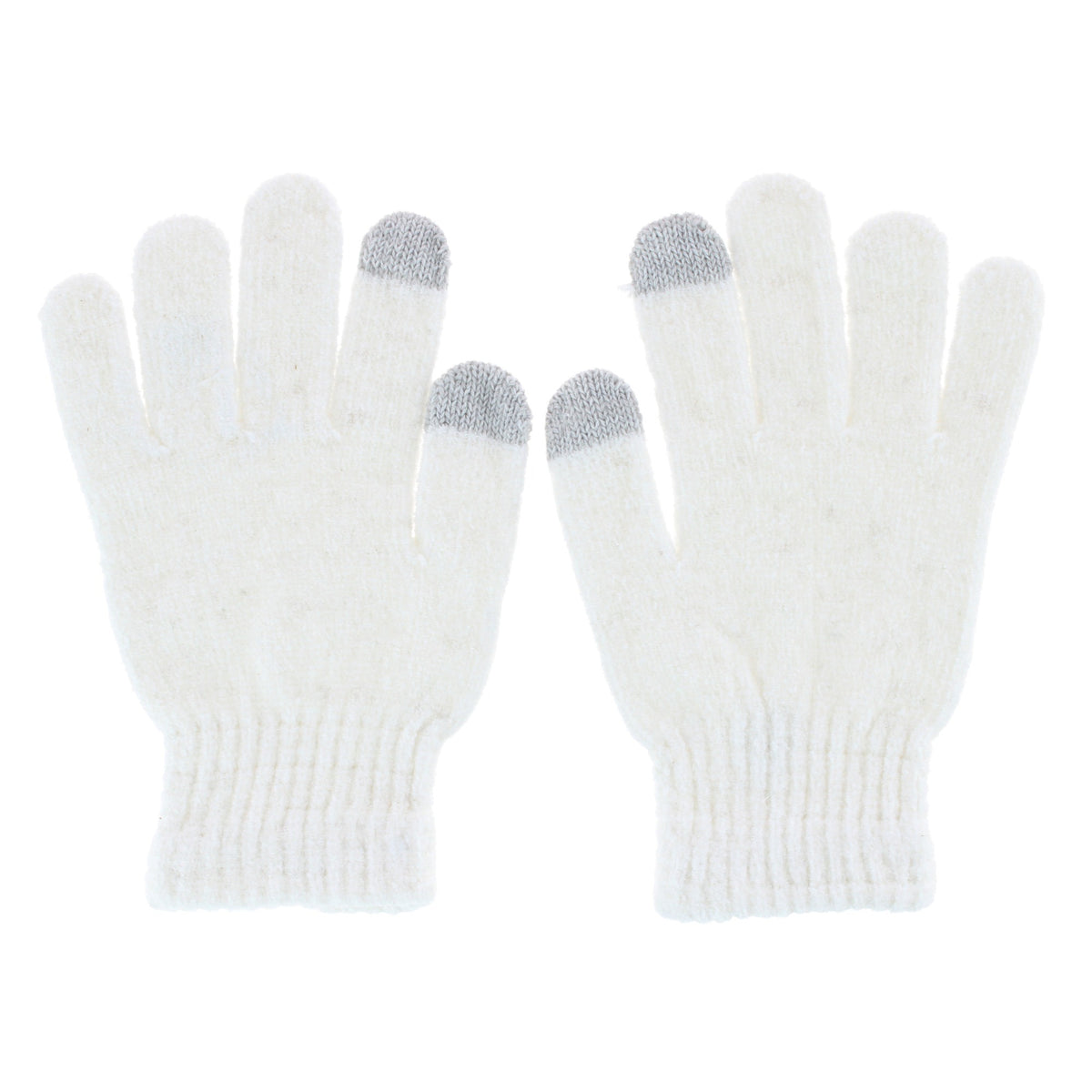 Alexa Rose Women's Touchscreen Chenille Knit Winter Gloves - White