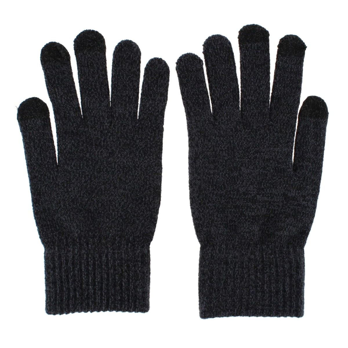 Clear Creek Men's Marled Knit Touchscreen Winter Gloves - Black
