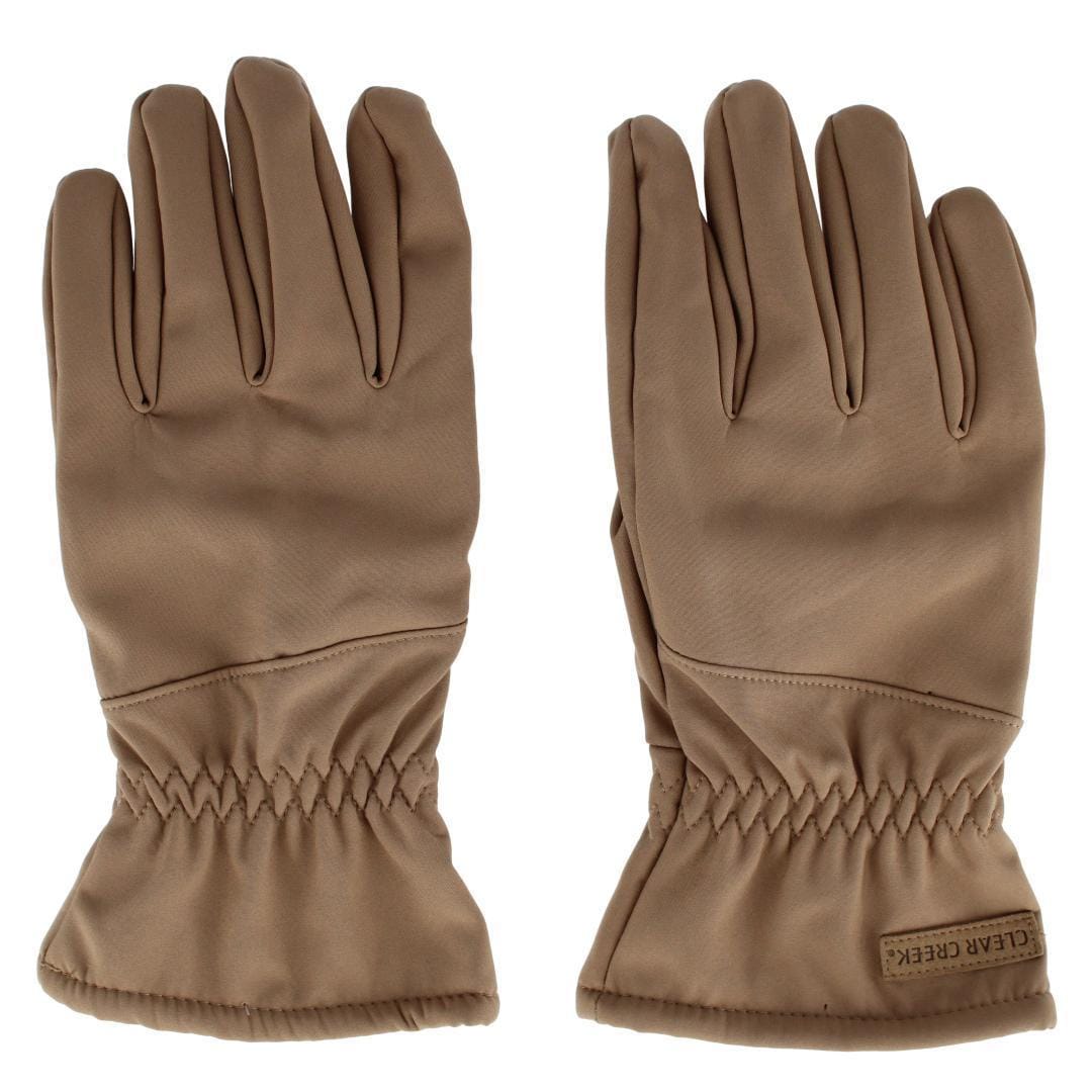 Clear Creek Men's Woven Stretch Solid Color Winter Texting Glove - Tan