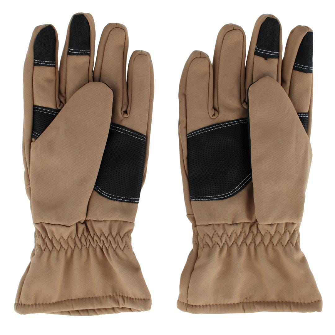 Clear Creek Men's Woven Stretch Solid Color Winter Texting Glove - Tan