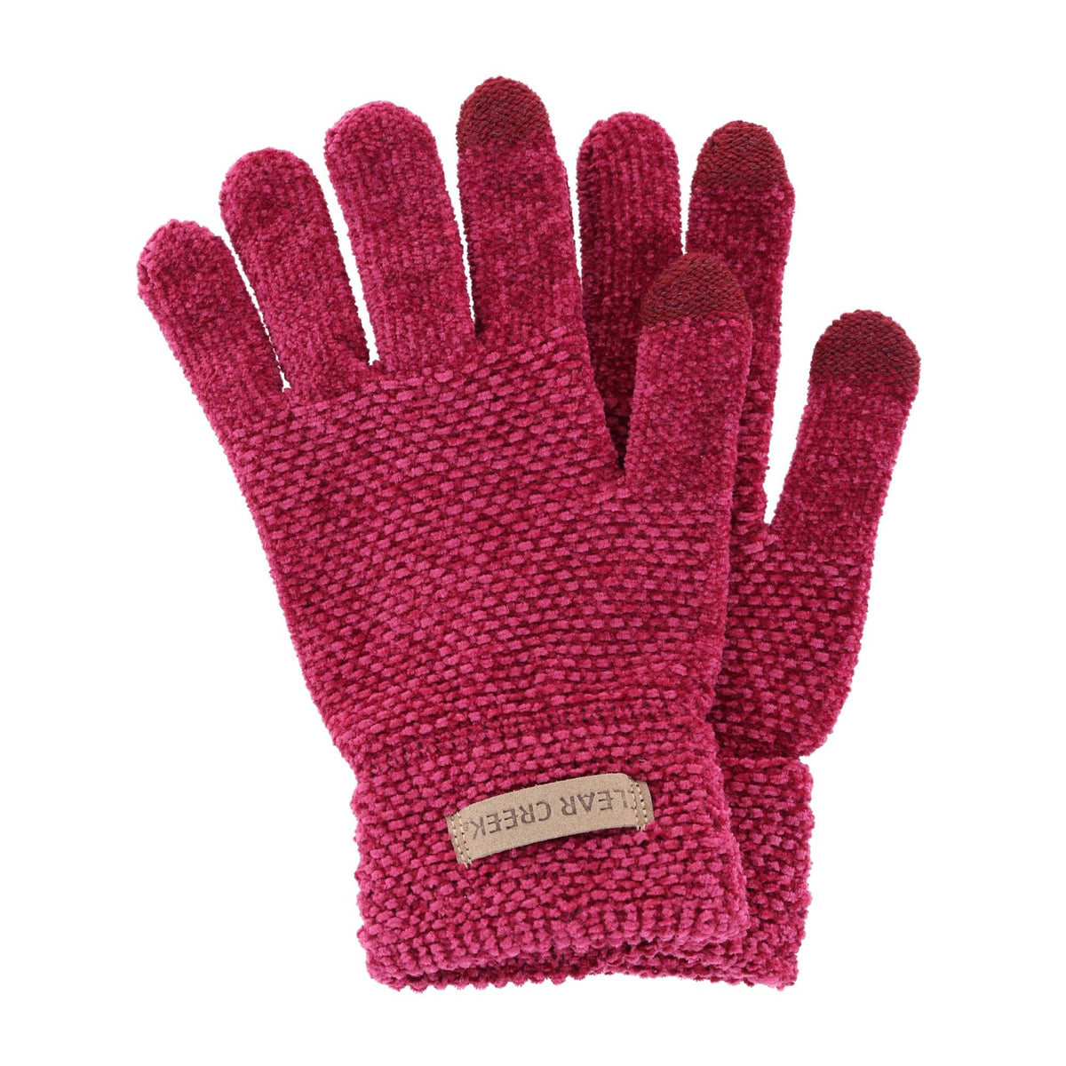 Clear Creek Women's Chenille Touchscreen Texting Glove - Burgundy