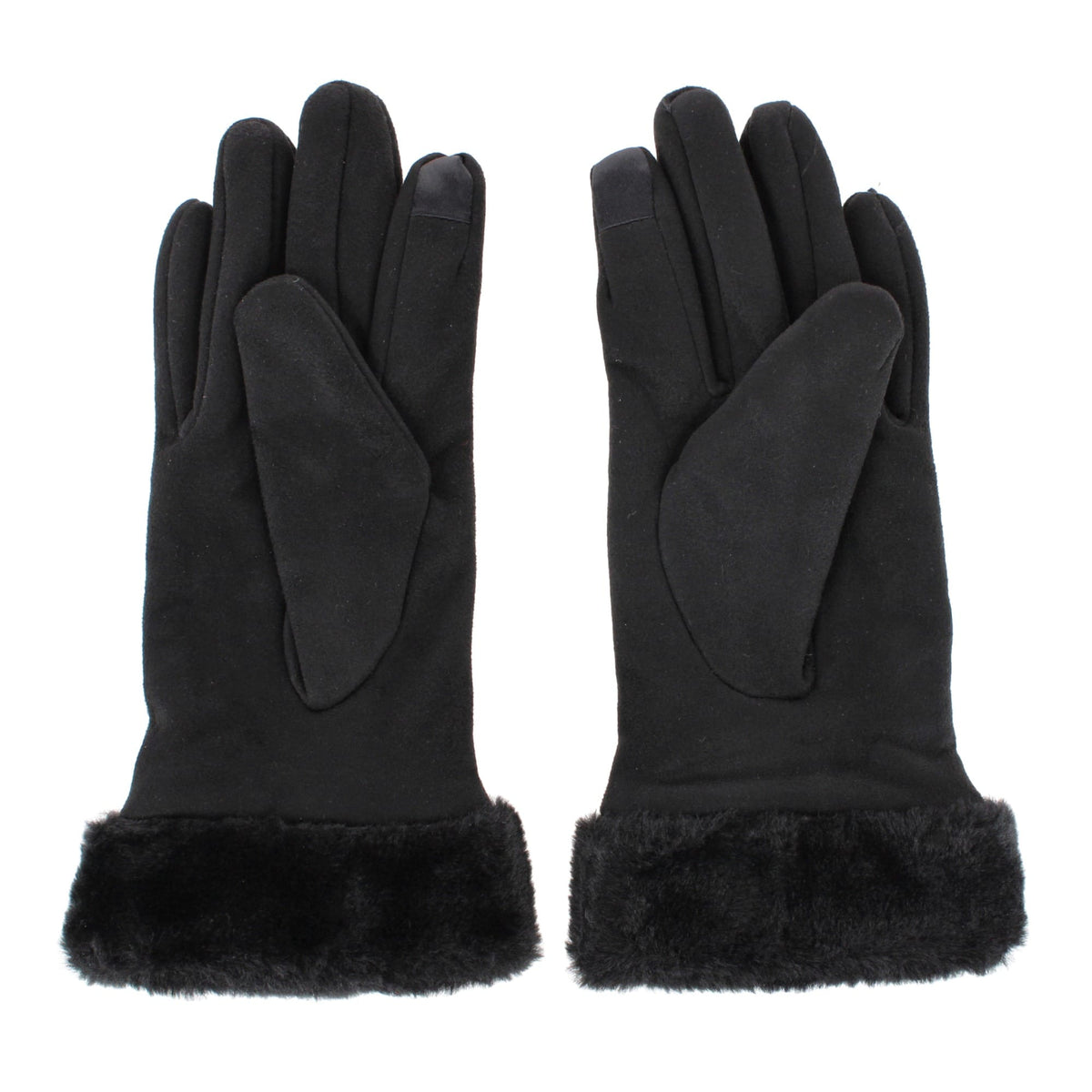 Clear Creek Women's Synthetic Fur Lined Suede Touchscreen Winter Gloves - Black