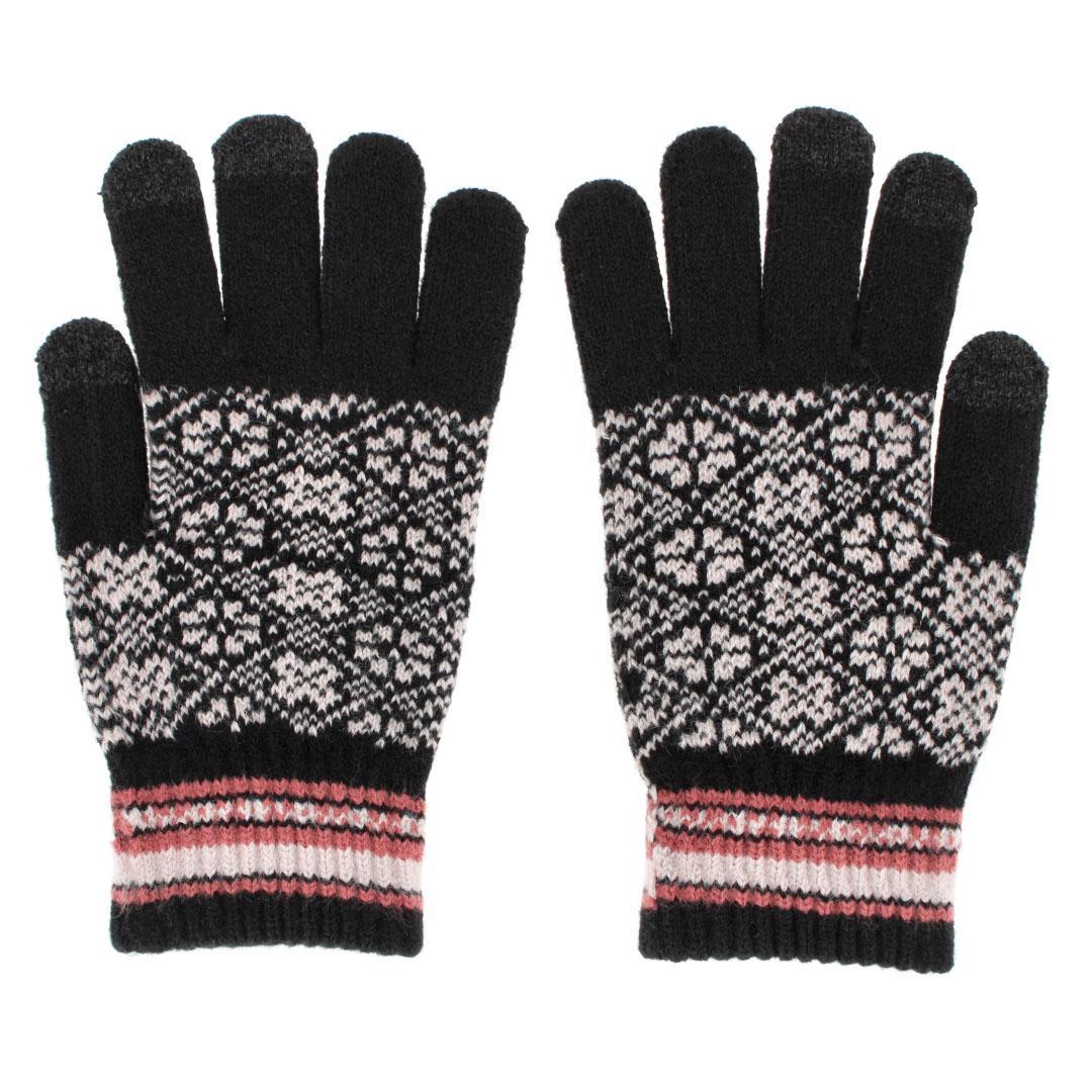 Clear Creek Women's Knit Jacquard Winter Texting Glove - Black