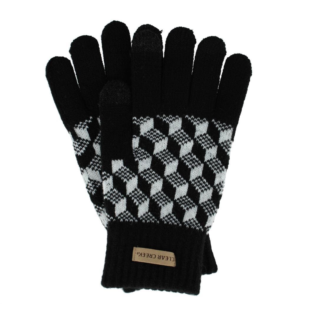Clear Creek Women's Jacquard Touch Screen Winter Gloves - Black