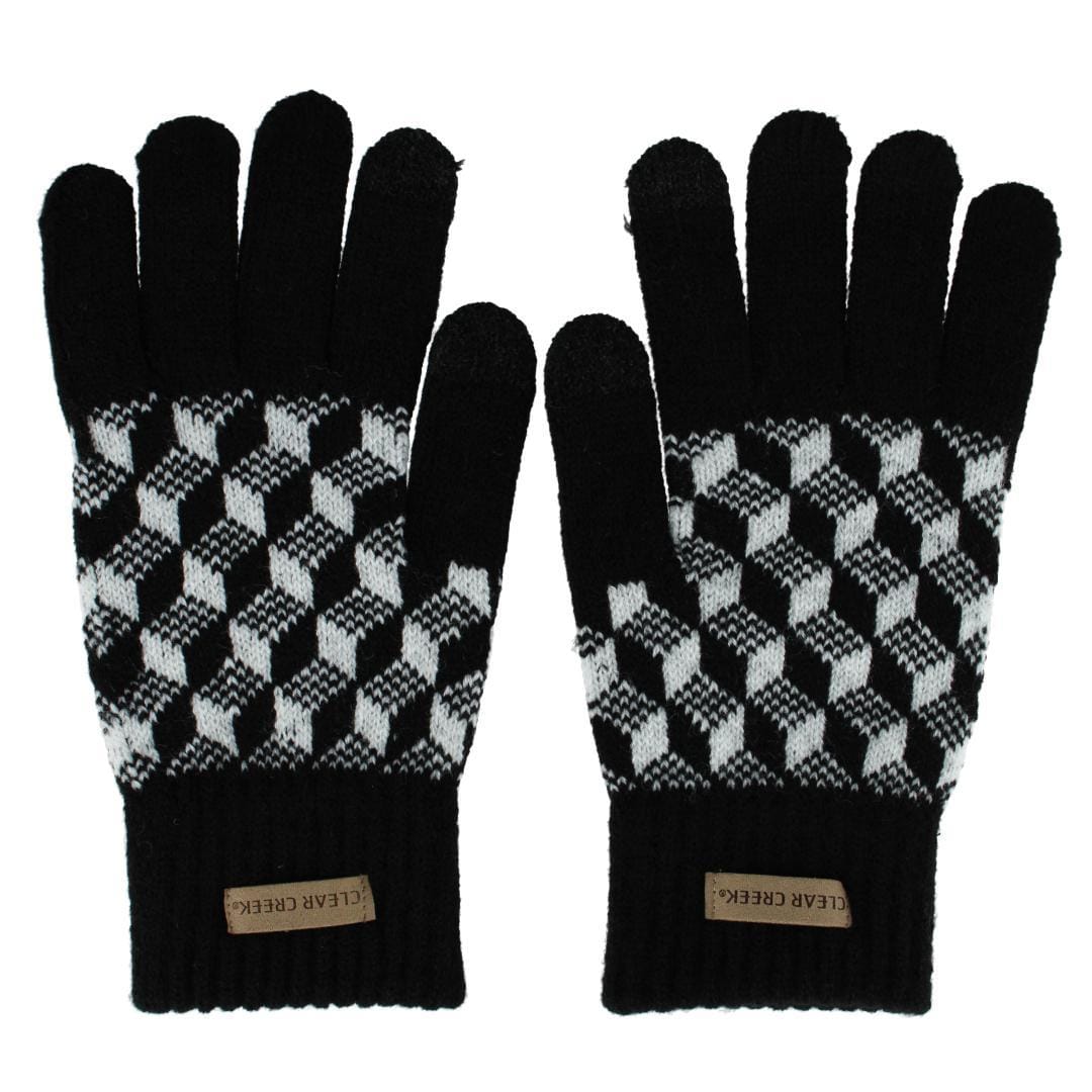 Clear Creek Women's Jacquard Touch Screen Winter Gloves - Black