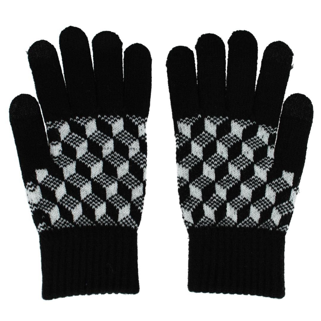 Clear Creek Women's Jacquard Touch Screen Winter Gloves - Black