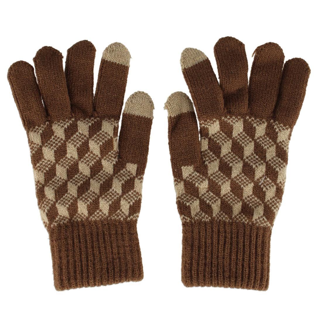 Clear Creek Women's Jacquard Touch Screen Winter Gloves - Brown