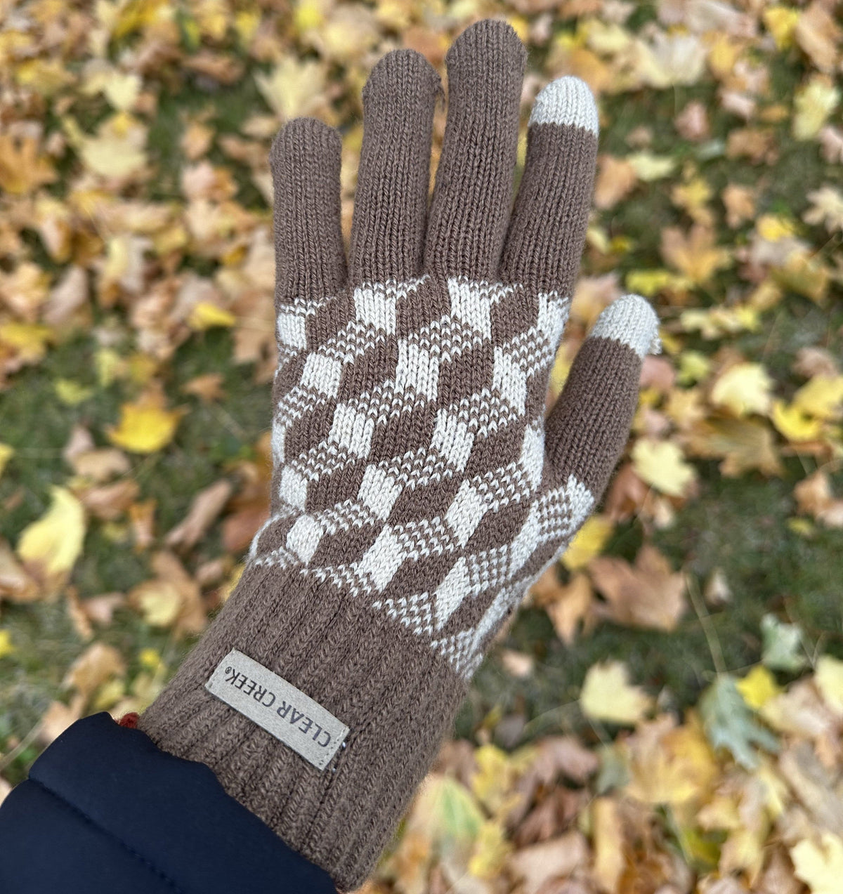 Clear Creek Women's Jacquard Touch Screen Winter Gloves - Brown