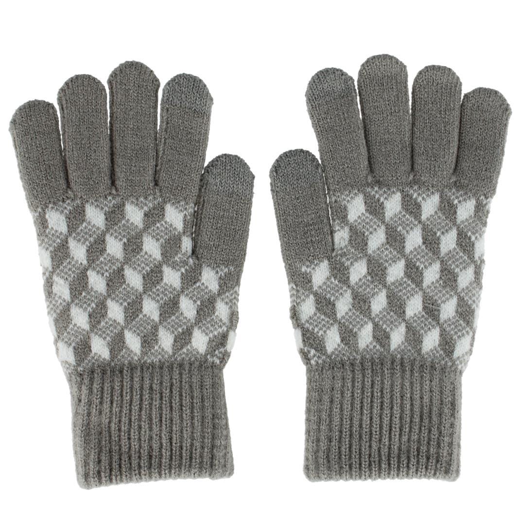 Clear Creek Women's Jacquard Touch Screen Winter Gloves - Gray