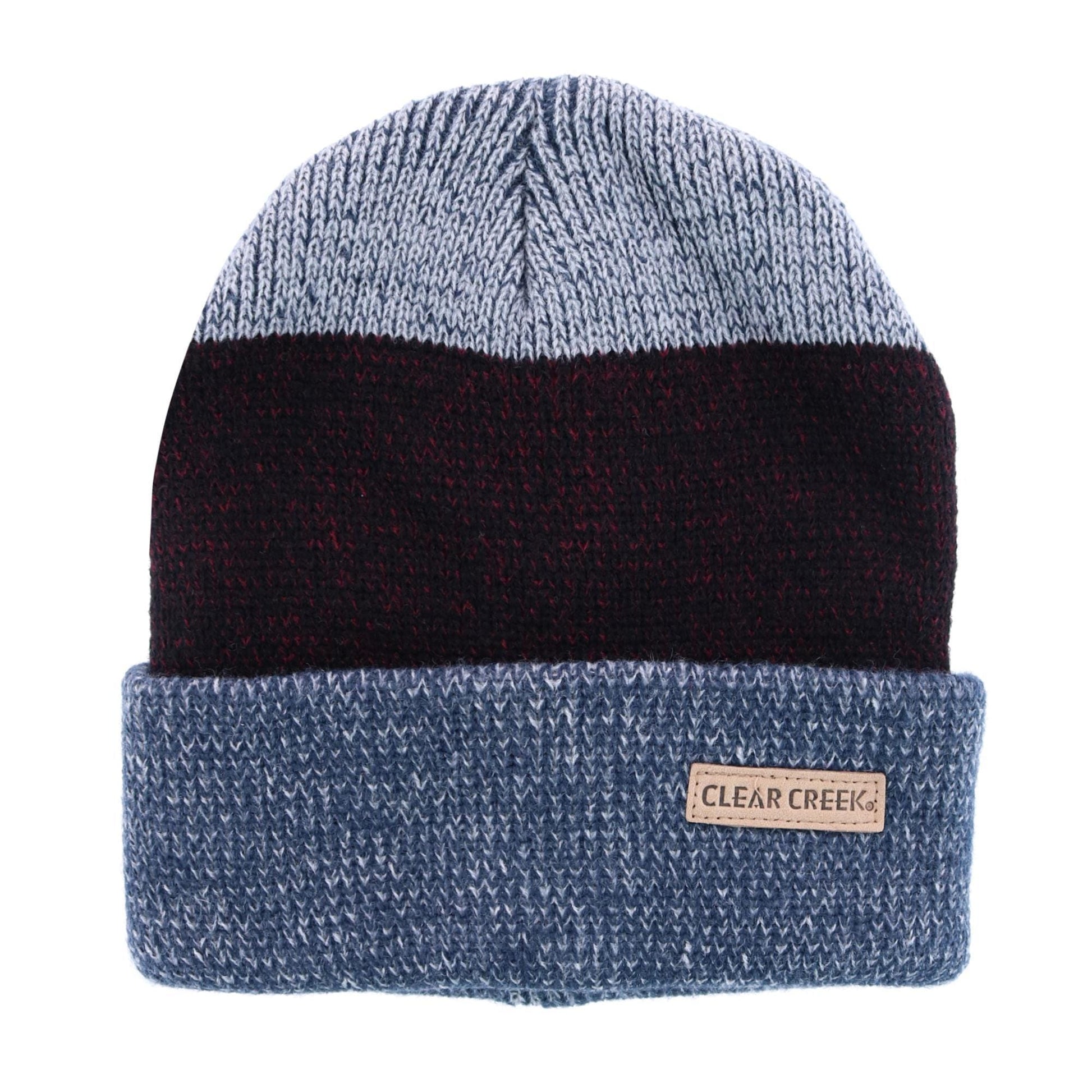 Clear Creek Men's Knit Tri-Color Winter Cuff Hat - Blue