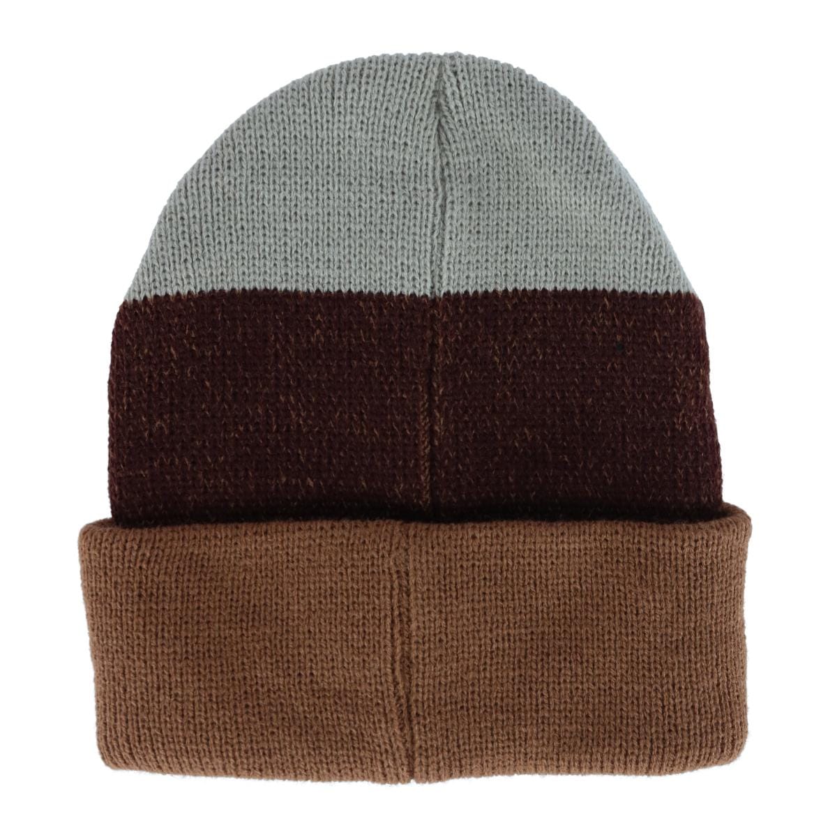 Clear Creek Men's Knit Tri-Color Winter Cuff Hat - Brown
