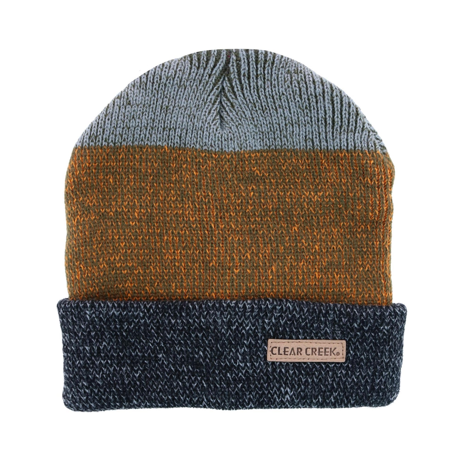 Clear Creek Men's Knit Tri-Color Winter Cuff Hat - Yellow