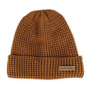 Men's Waffle Knit Solid Color Winter Beanie Hat