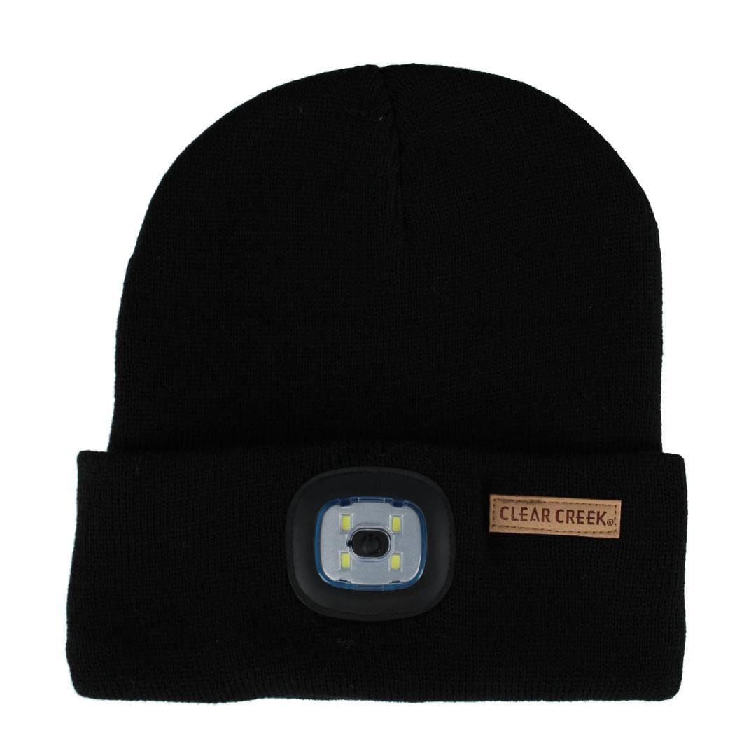 Clear Creek Men's LED Light Solid Color Winter Beanie Hat