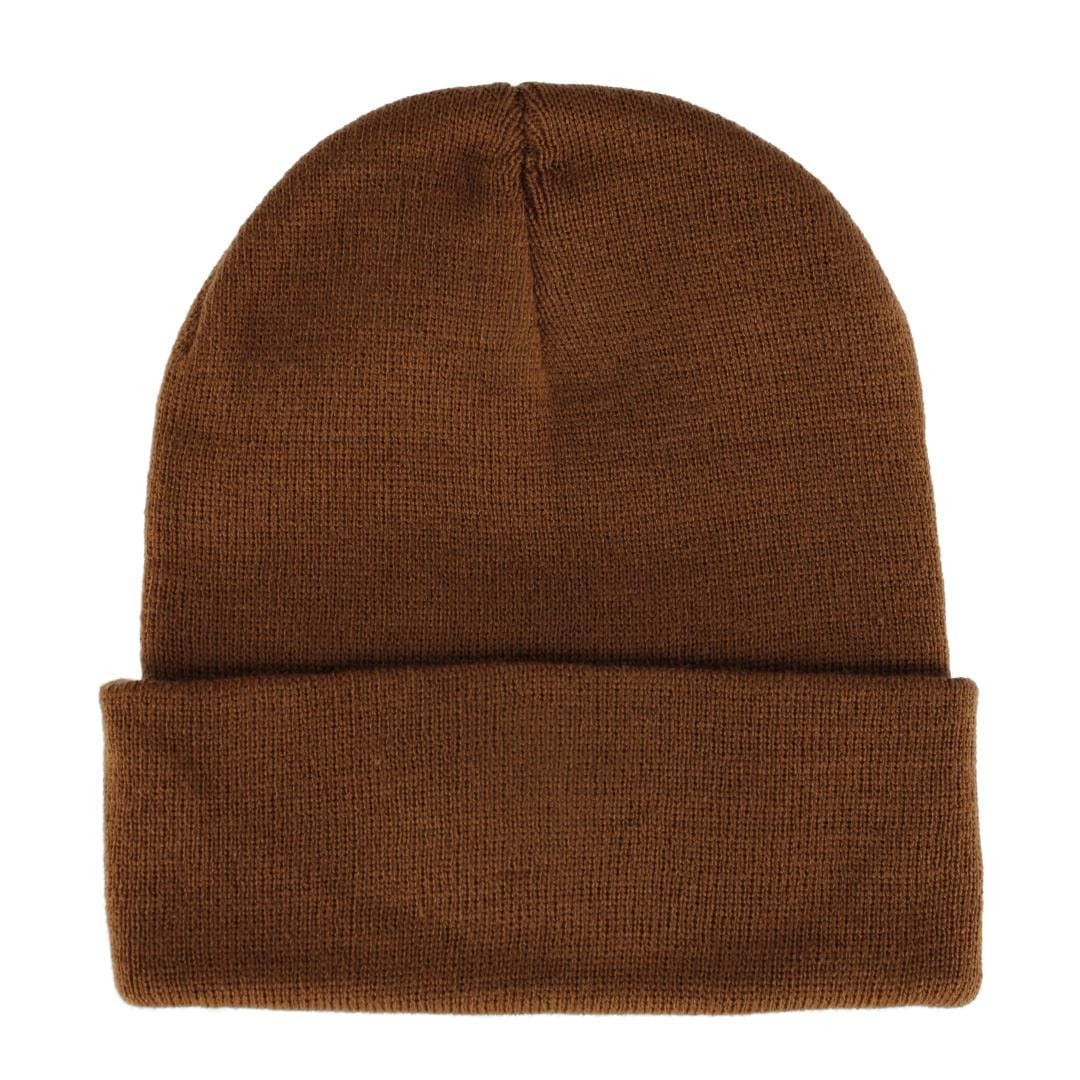Clear Creek Men's LED Light Solid Color Winter Beanie Hat - Brown