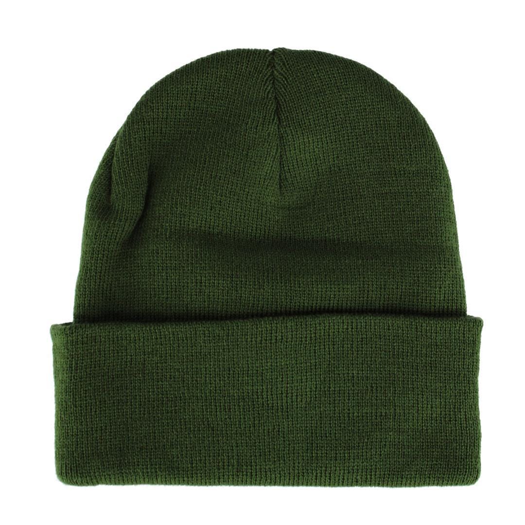 Clear Creek Men's LED Light Solid Color Winter Beanie Hat - Green
