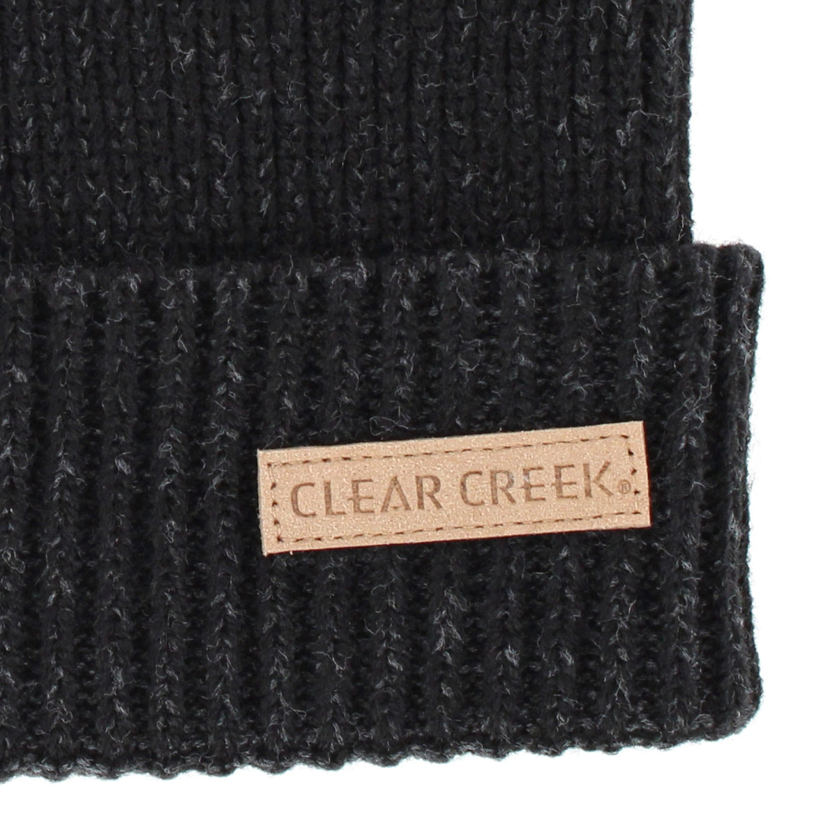 Clear Creek Men's Solid Color Knit Winter Beanie Cuff Hat - Black